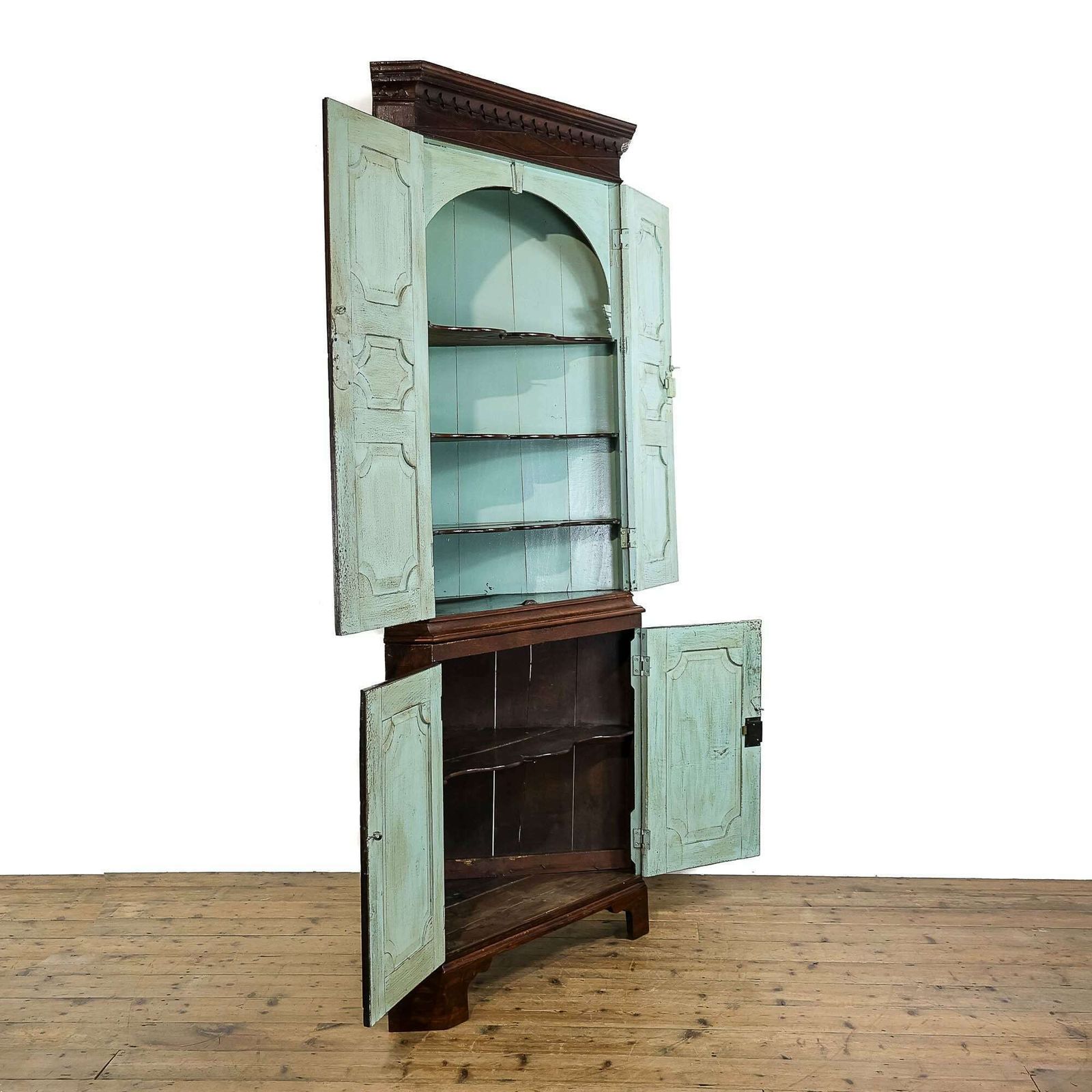 19th Century Antique Oak Corner Cupboard | Antique Furniture | Cupboards | Antique Storage | Display Cabinet (M 5133) photo 1150.0
