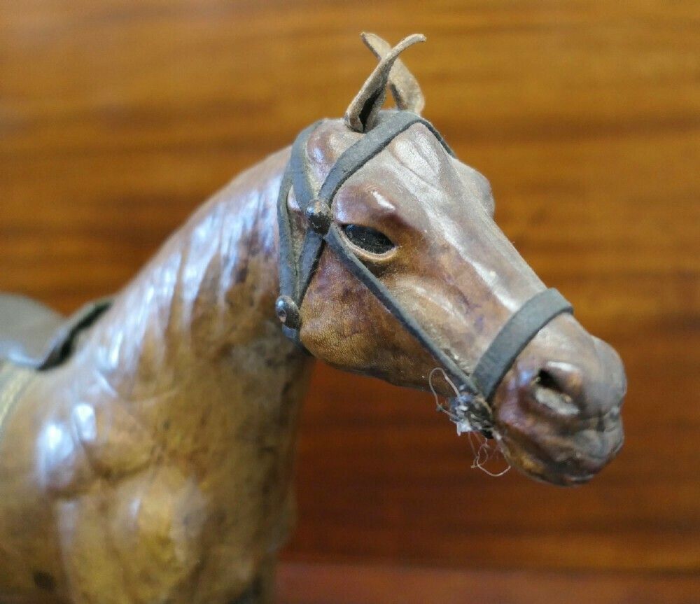 Arts And Crafts Leather Model Of A Horse photo for sale