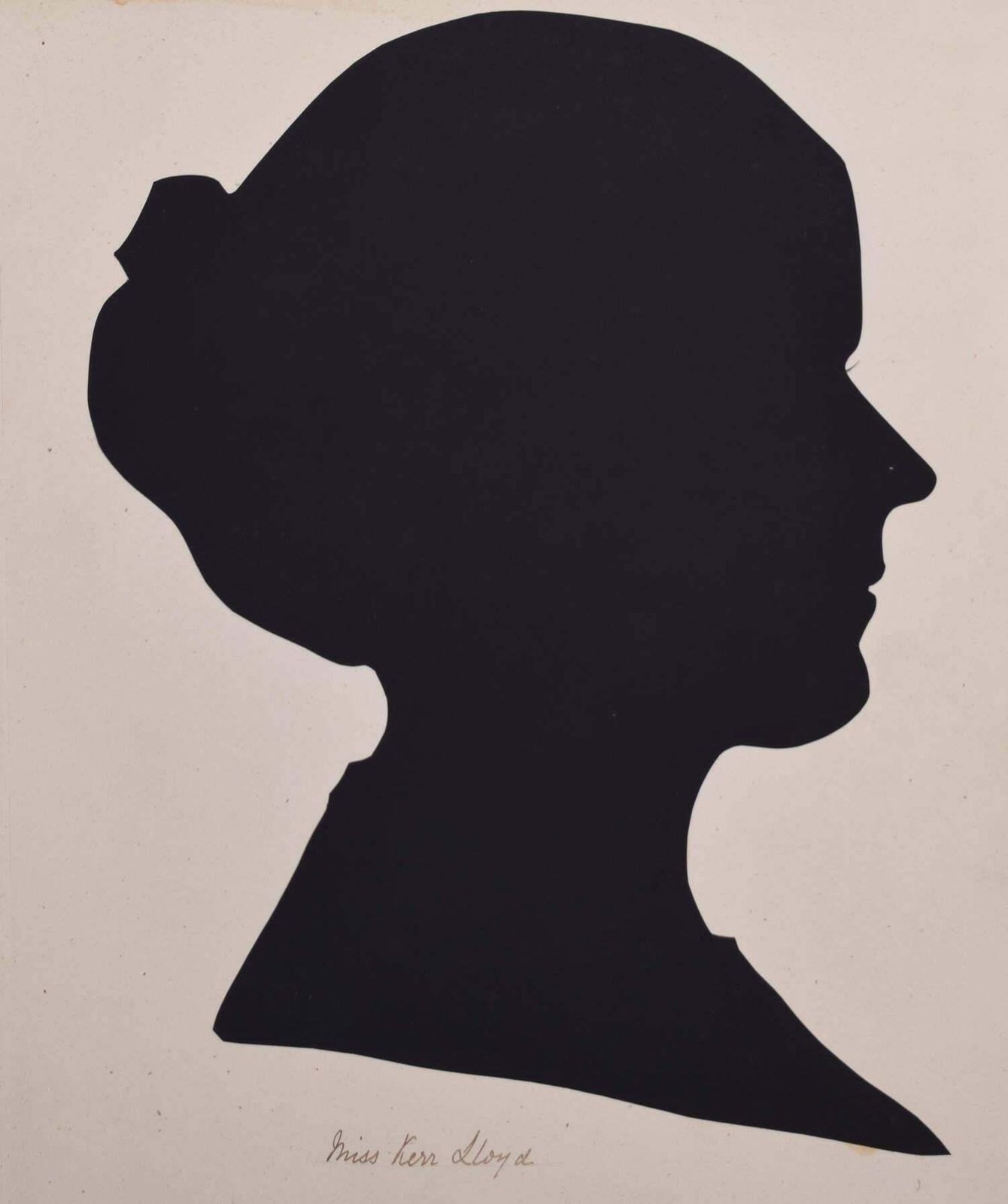 Nineteenth Century Silhouette Of A Lady: Miss Kerr Lloyd Circa 1870