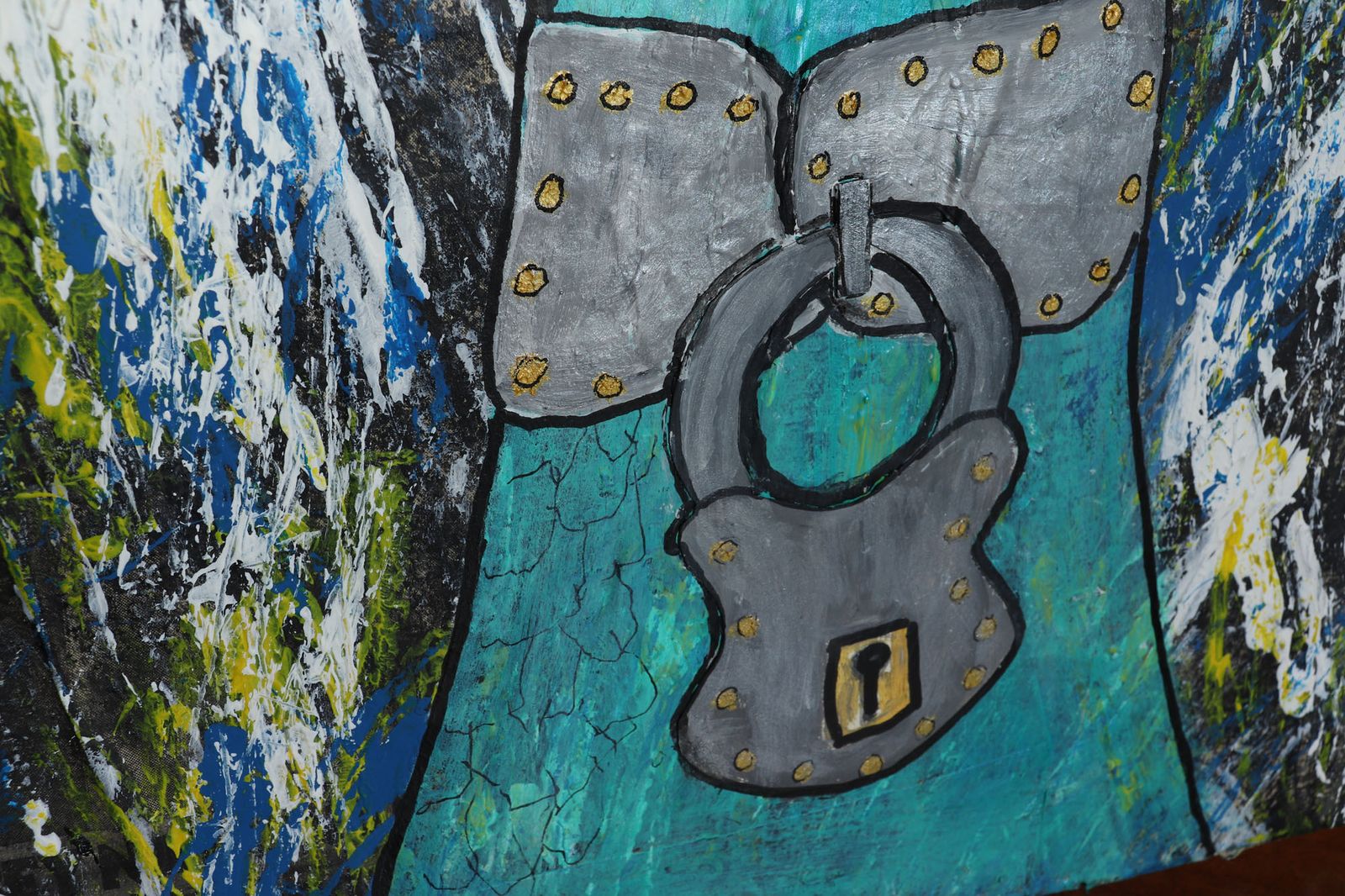 Locked Away Mixed Media On Canvass By Terry Thomas photo 550.0
