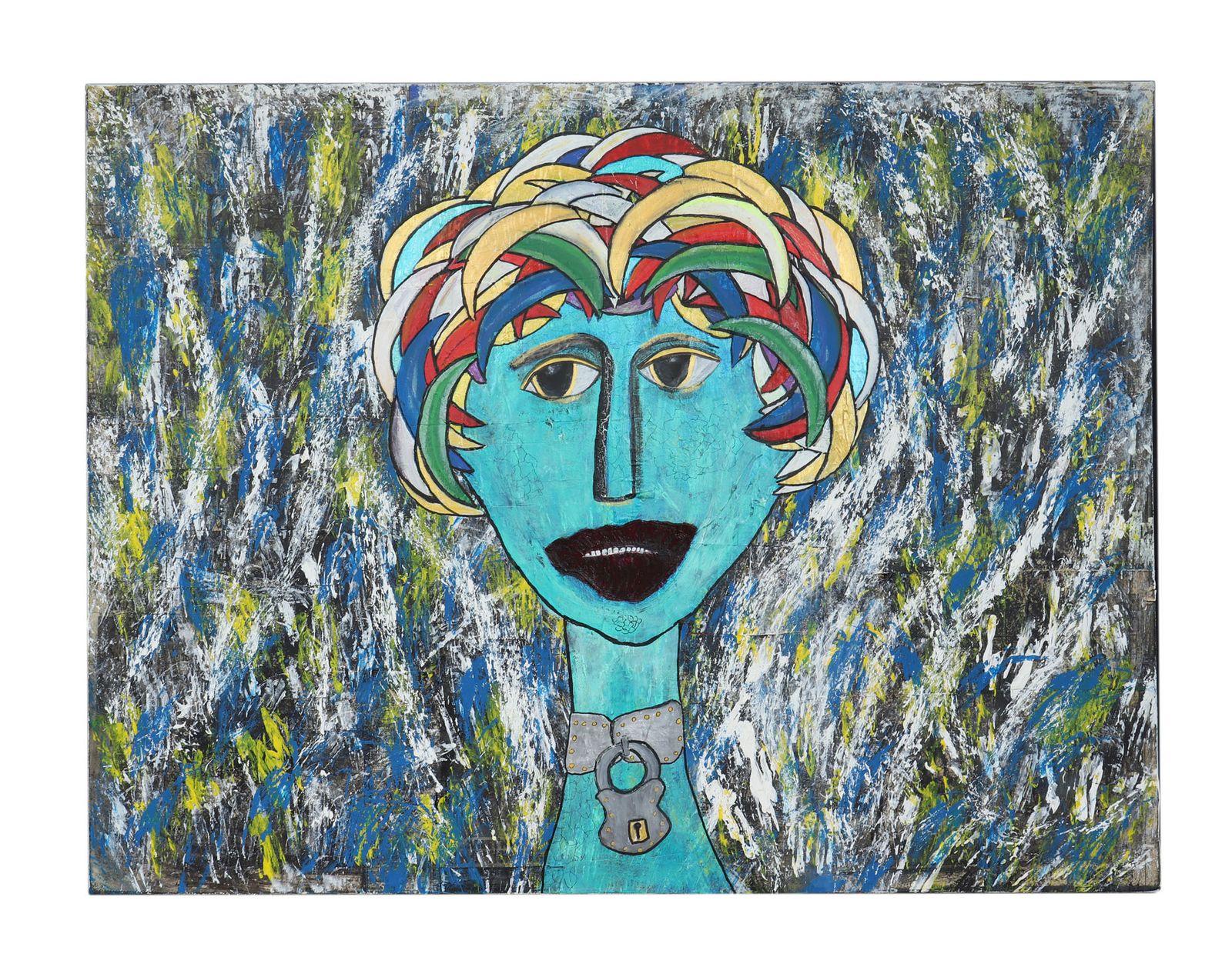 Locked Away Mixed Media On Canvass By Terry Thomas