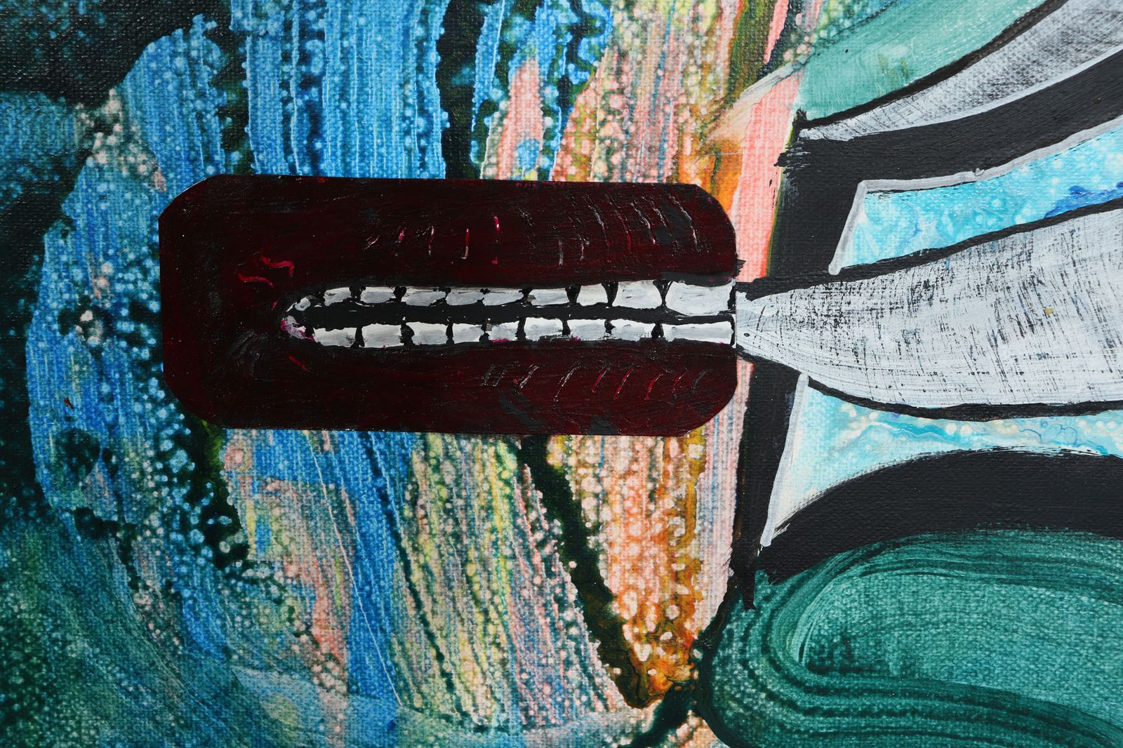 Smoke Head Mixed Media On Canvass By Terry Thomas photo vinterior