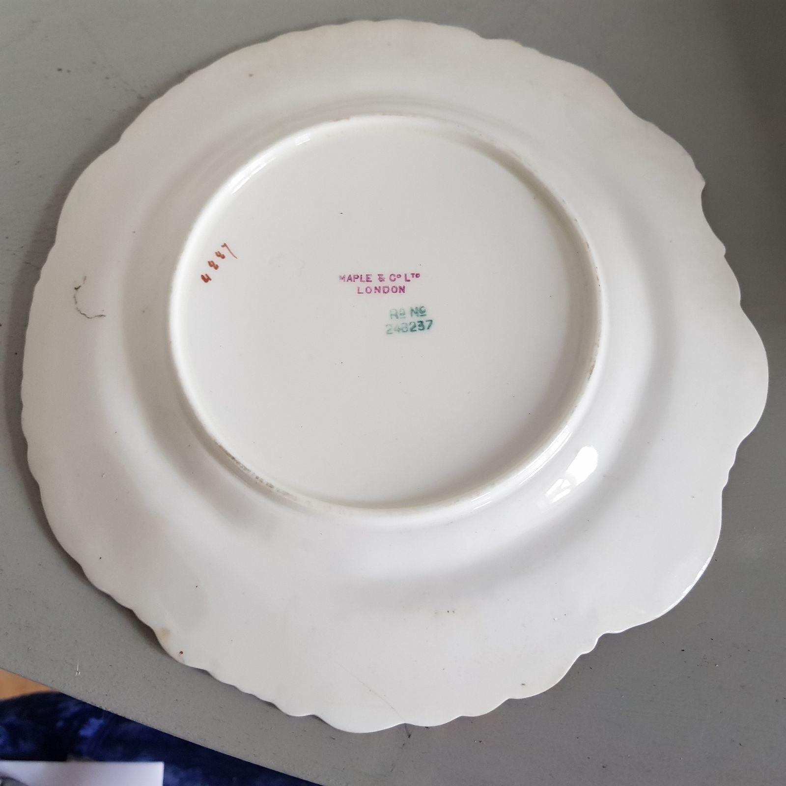 Set Of 7 Antique English Porcelain Plates For Maple & Co Ltd London England Reg 248237 photo 99.0