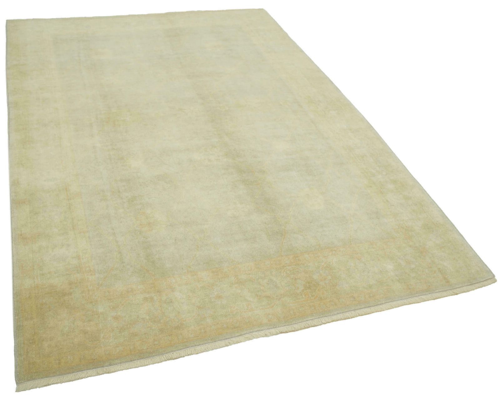 Hand Knotted Yellow Oriental Oushak Rug photo furniture