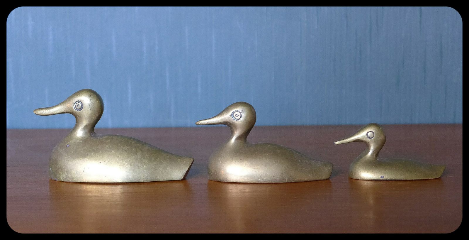 Brass Duck X 3, Duck Family, Brass Animal, Interior Decoration, Home Decor, Duck Brass, 70's photo furniture