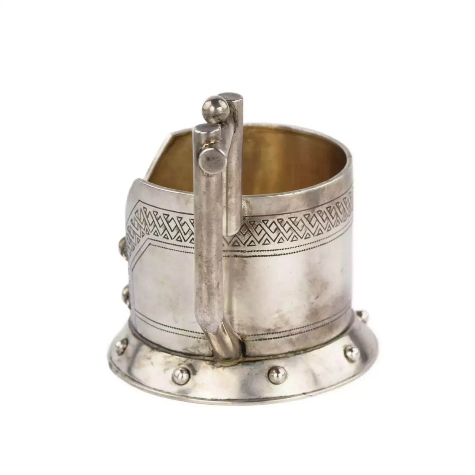 Original Silver Glass Holder In The Form Of A Caftan With A Cutout K Verlin St Petersburg 1882 photo buy