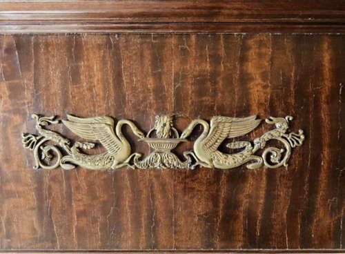 A Large Imposing Mahogany & Gilt Metal Wall Mirror In Empire Taste photo Home Decor