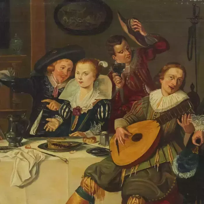 School Of Dirck Hals (1591 1656). Feasting Company. photo for sale