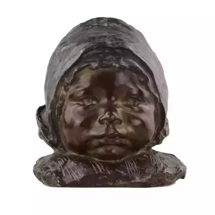 Bronze Bust Of A Girl. Italy. The Turn Of The 19th 20th Centuries.