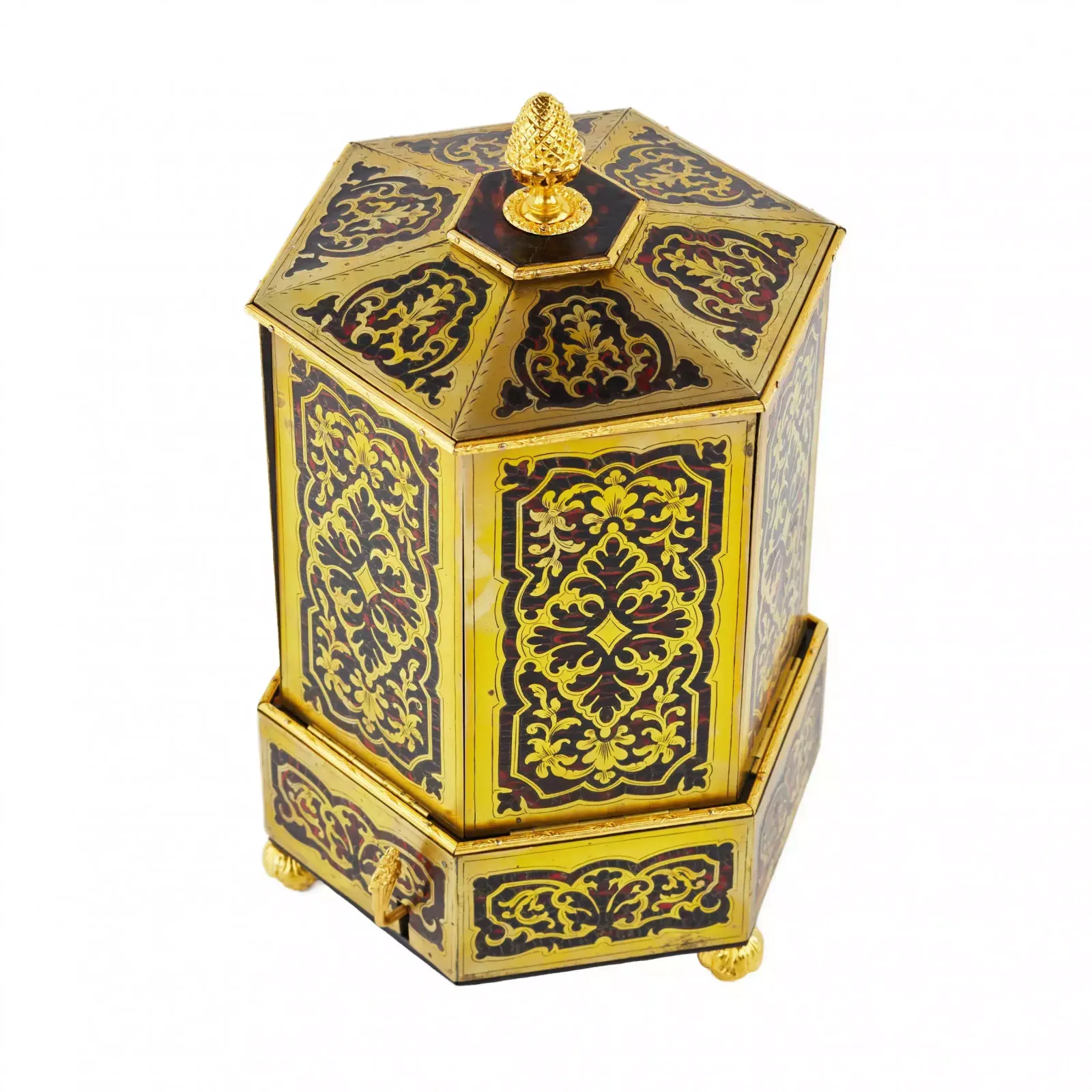 Unique Cigar Box In The Form Of A Pagoda With A Flap Opening Mechanism. 19th Century. photo for sale