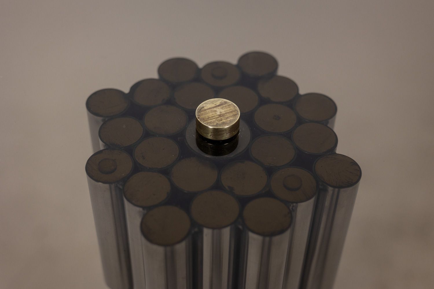 “Organ” Pedestal Table In Chromed Metal. 1970s. photo for sale