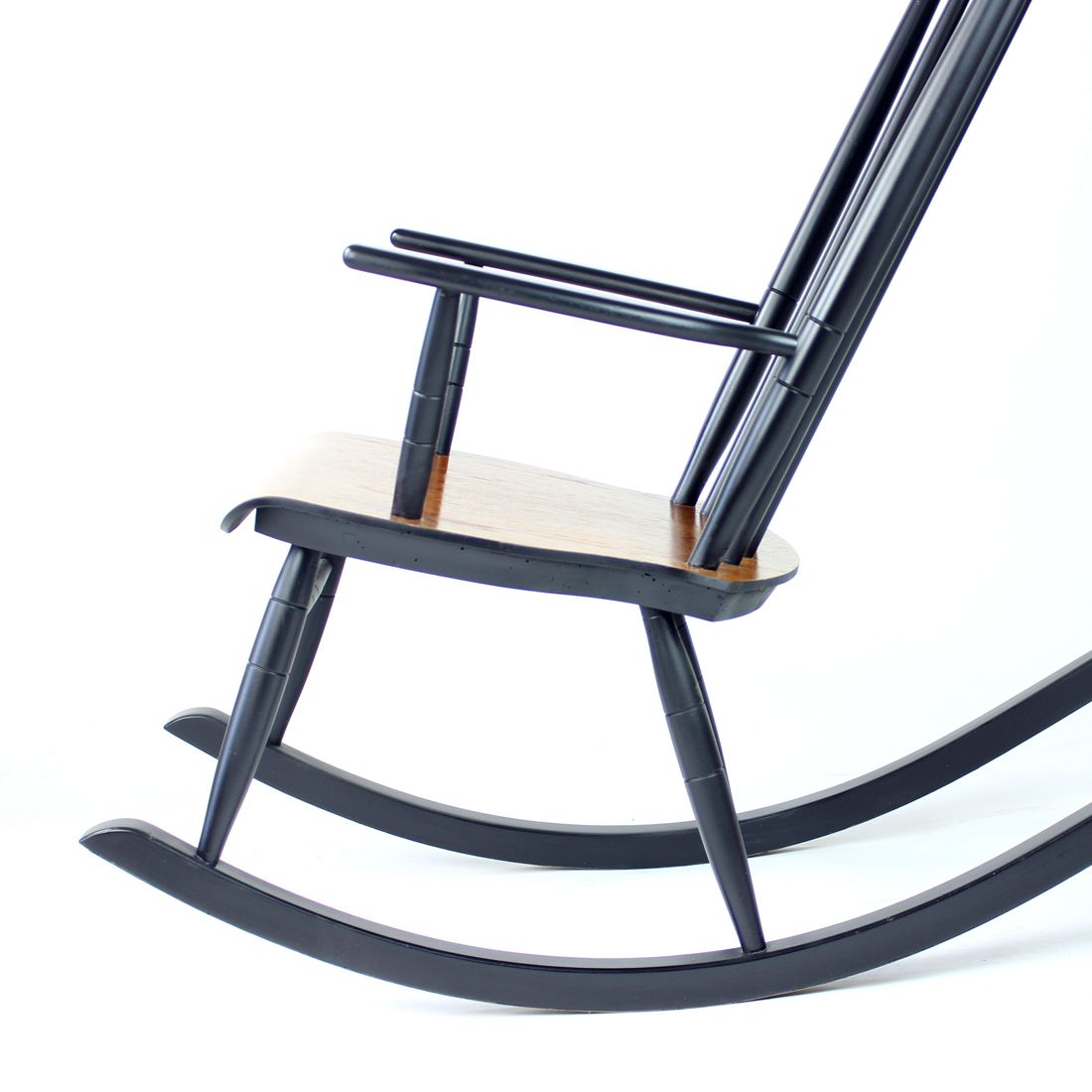 photo furniture 1960s Varjosen Puunjalostus Beech Rocking Chair, Finland