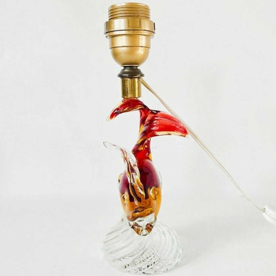 Artistica Murano Ccc Murano Glass Fish Lamp Base 1960's Fish Lamp photo vinterior