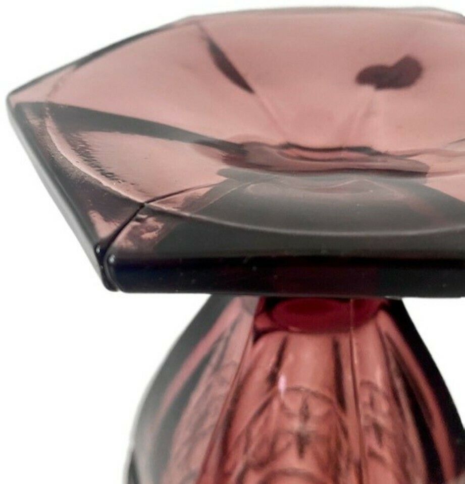 Set Art Deco Vases Bohemian Glass 1930's Stolzle Purple Amber photo furniture