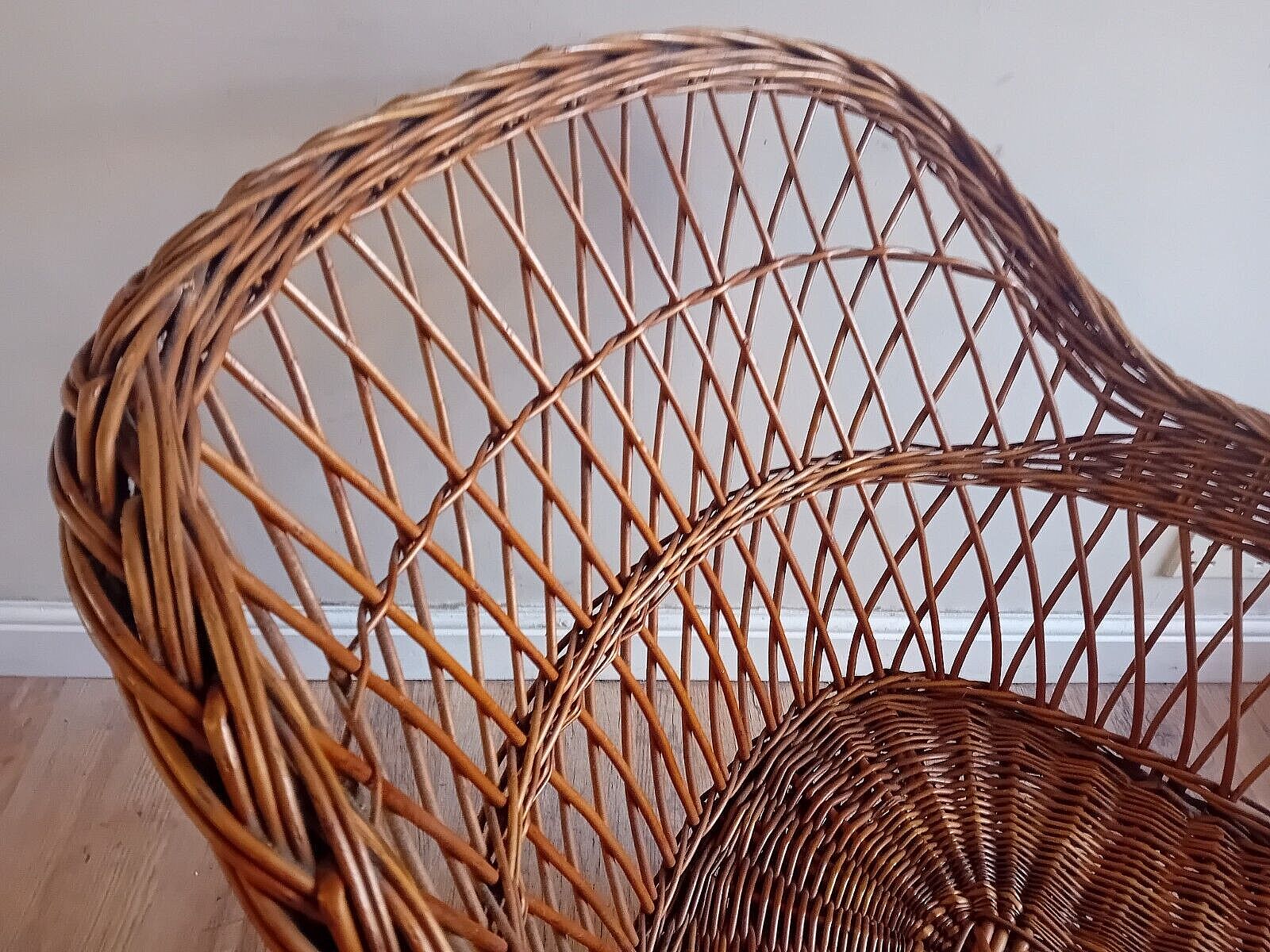 Super 1970's Cane/Rattan Boho Chic Mid Century Armchair/ Bucket/ Lounge Chair photo buy