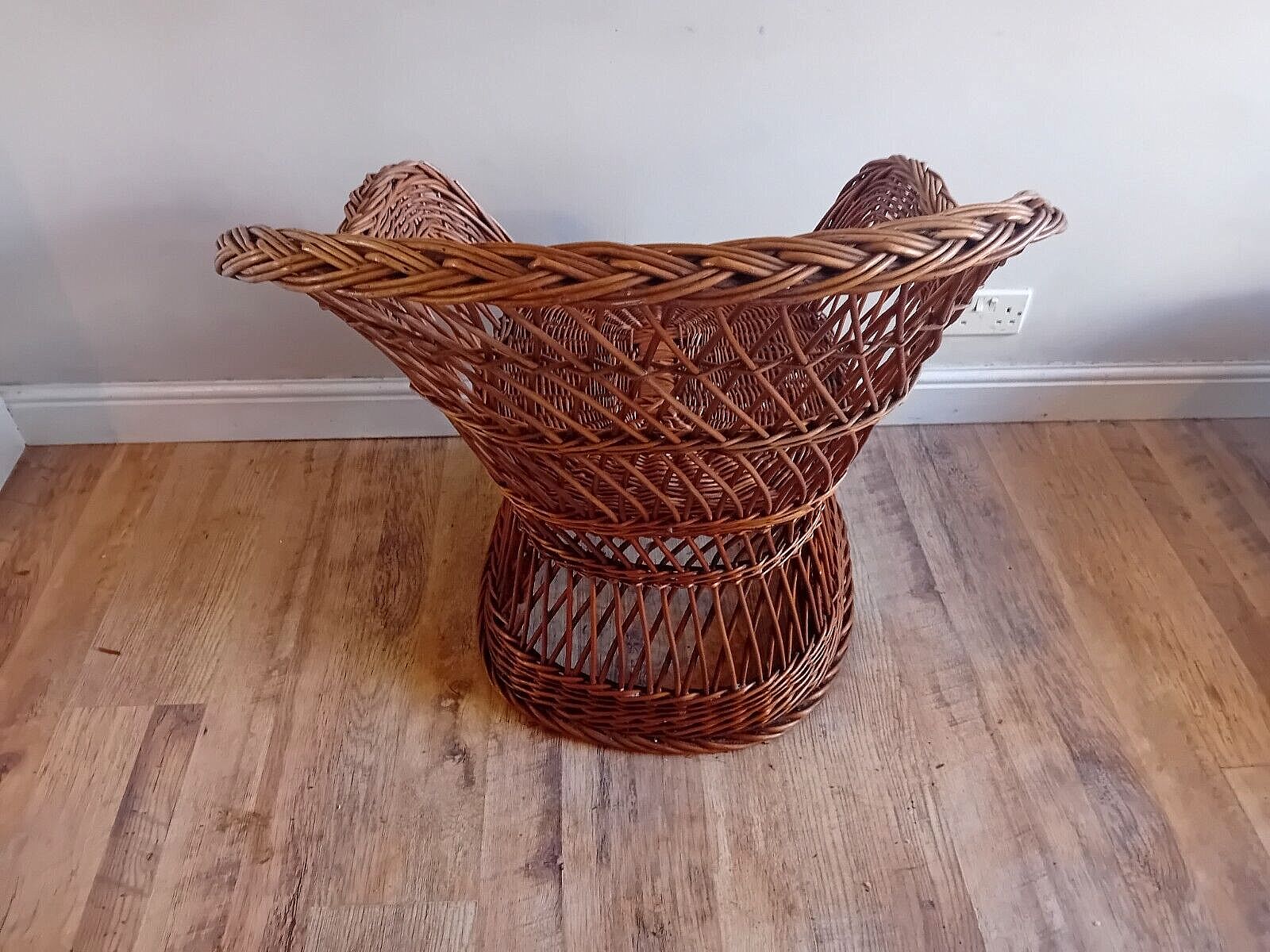 photo for sale Super 1970's Cane/Rattan Boho Chic Mid Century Armchair/ Bucket/ Lounge Chair