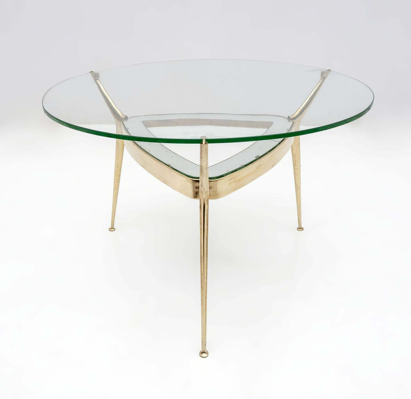 Cesare Lacca Italian Bronze And Glass Coffee Table By Fontana Arte, 1950s photo furniture