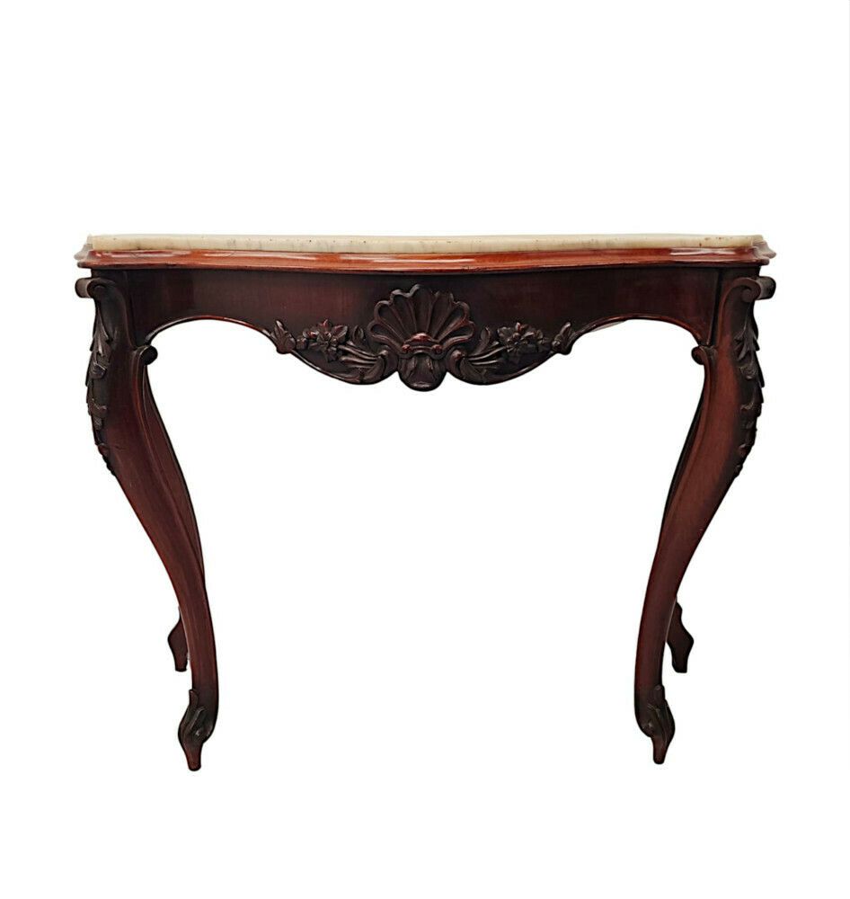 A Very Rare Pair Of 19th Century Marble Top Console Tables photo furniture