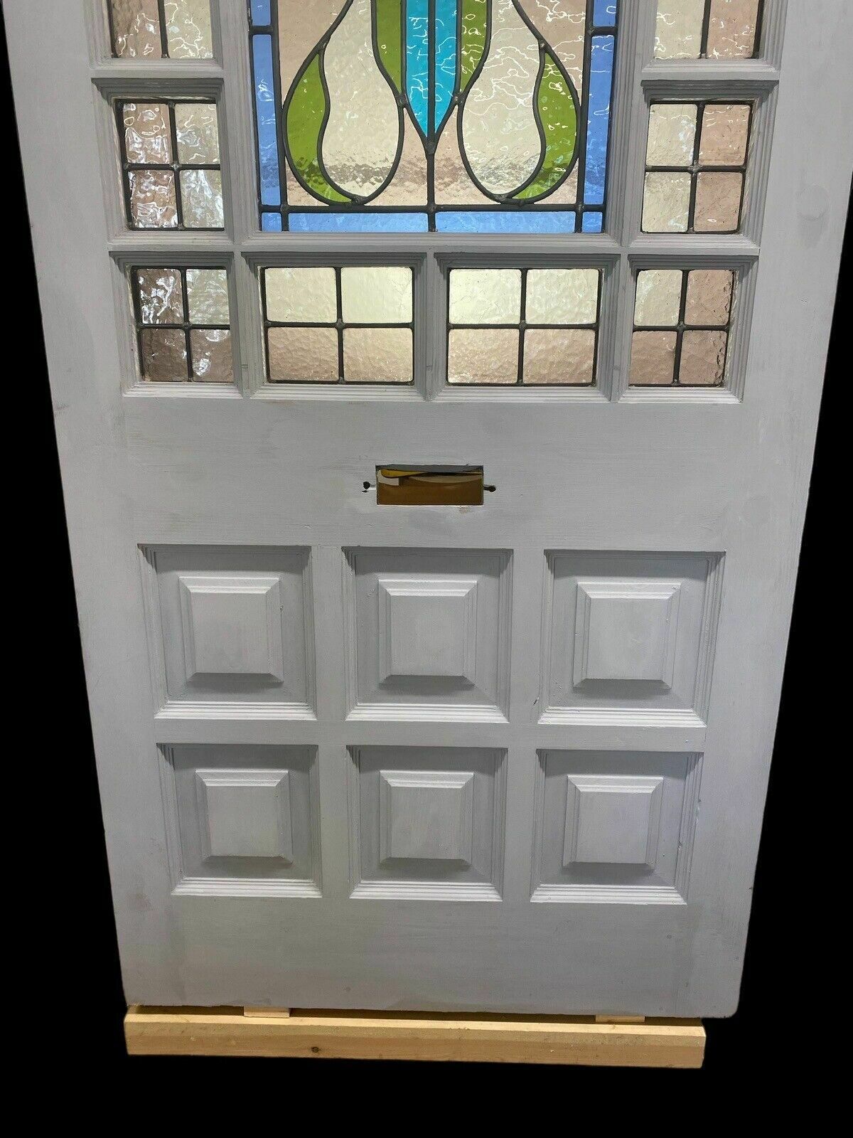 Large Edwardian Front Door Period Stained Glass Old Reclaimed Antique Lead Wood photo 3481.0