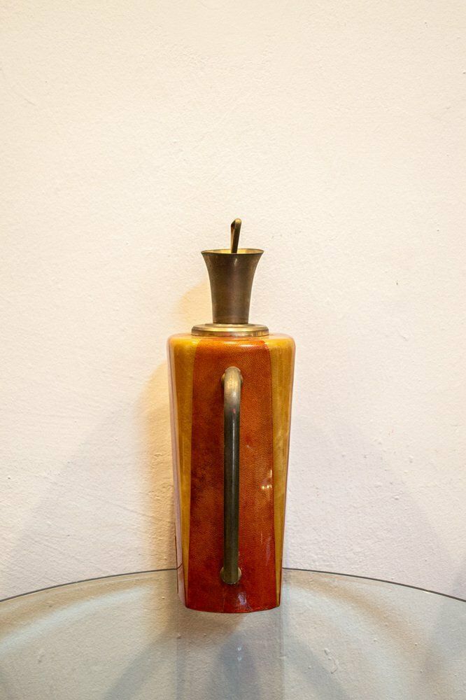 Perkamenten Thermos Van Aldo Tura, Italië, Ca. Jaren 1950 photo Woonaccessoires