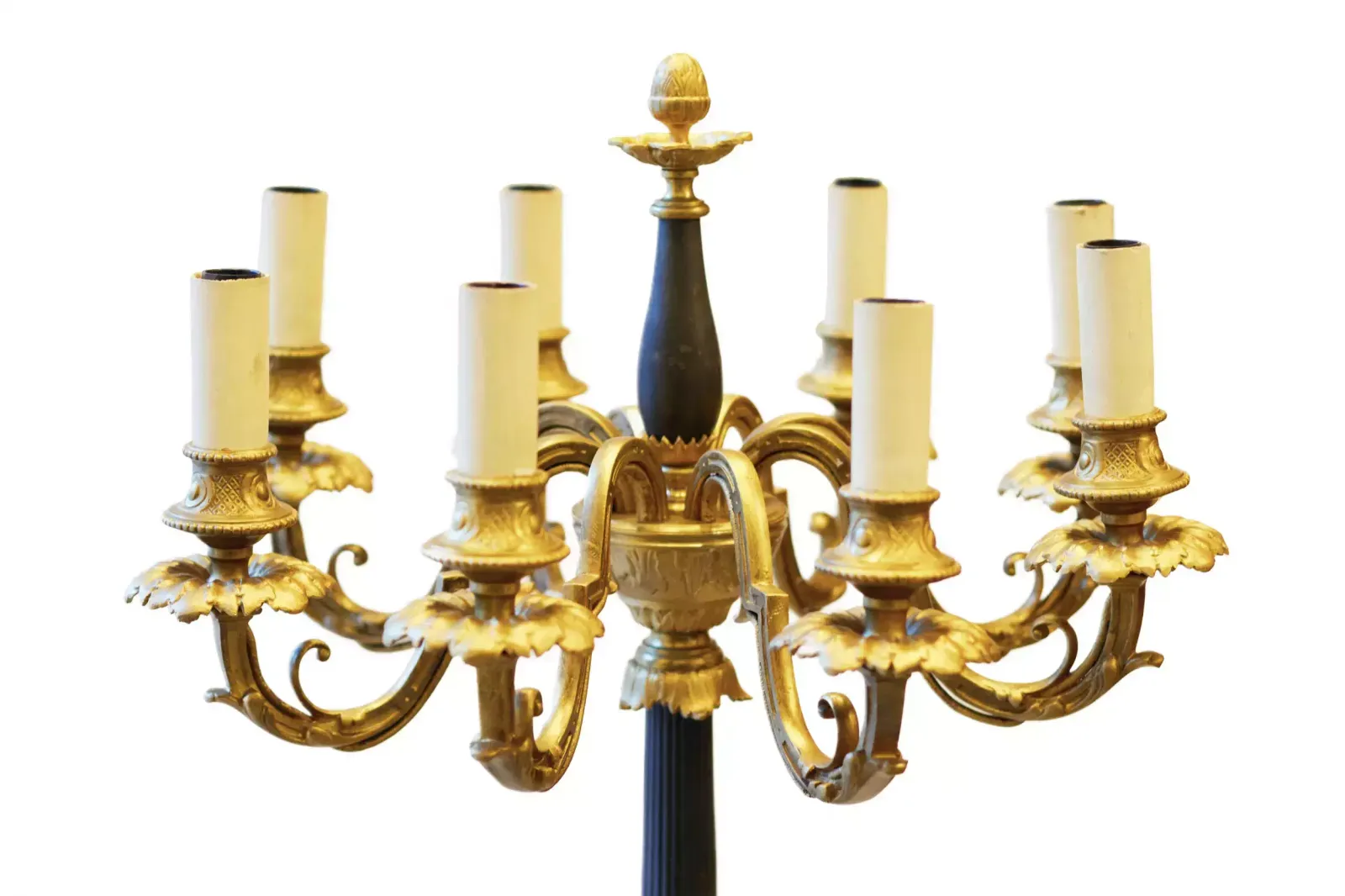 French Floor Lamp Made Of Gilded And Patinated Bronze. The Turn Of The 19th And 20th Centuries. photo 3730.0