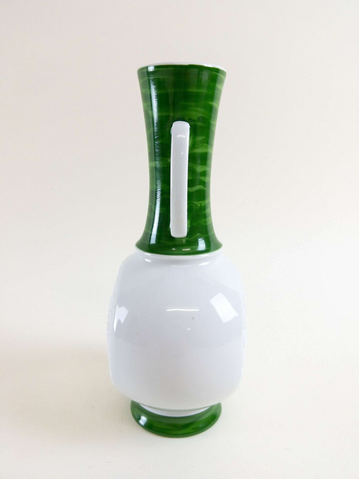 Op Art White Bisque Porcelain Vase By Royal Kpm Bavaria   White And Green Ceramic Op Art Vase photo buy