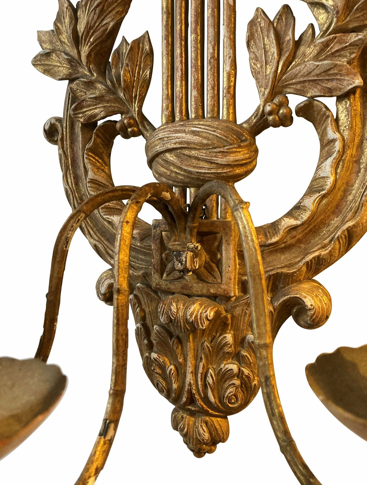 A Large Pair Of French Giltwood Lire Shaped Sconces photo Lighting