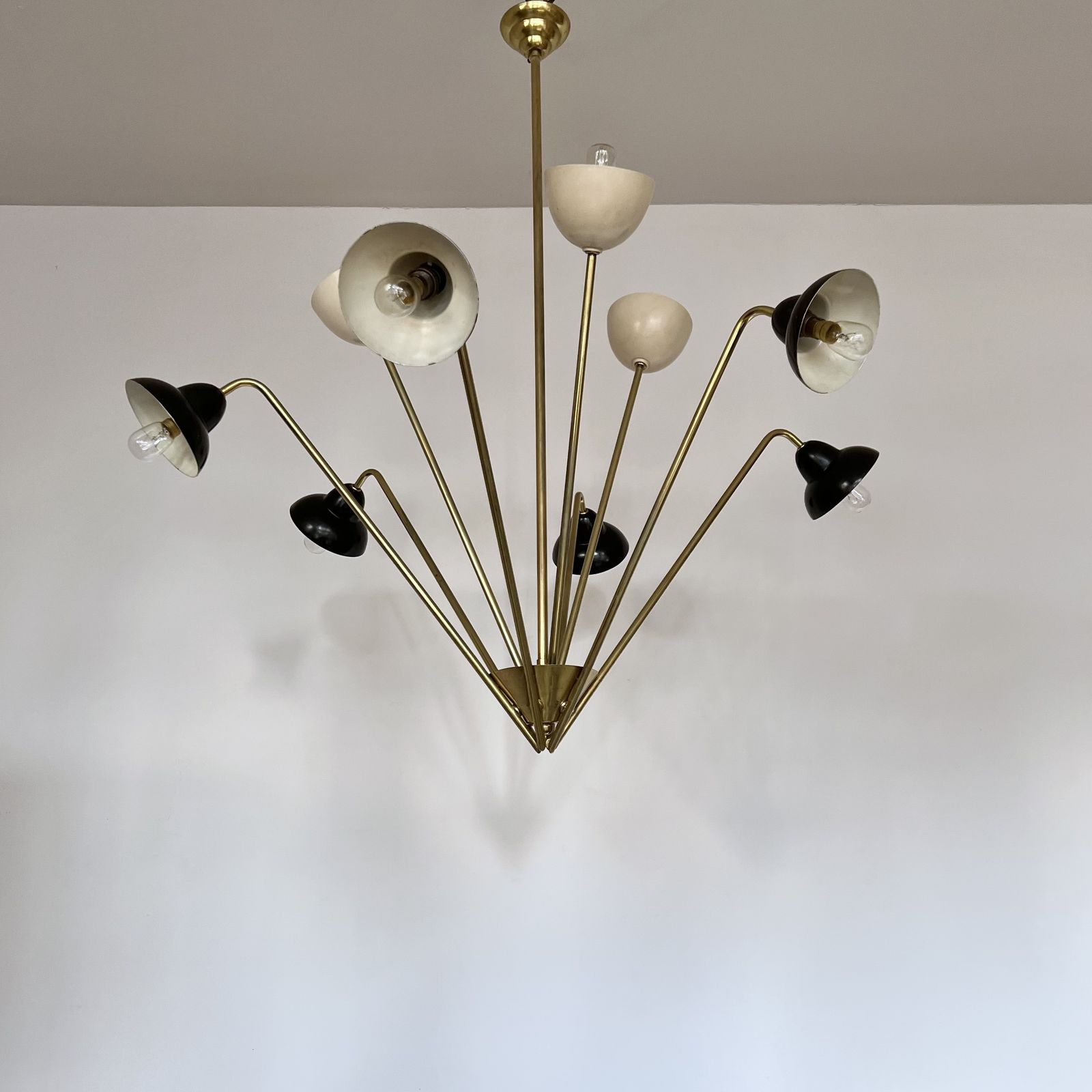 Mid Century Italian Brass Sputnik Chandelier photo furniture