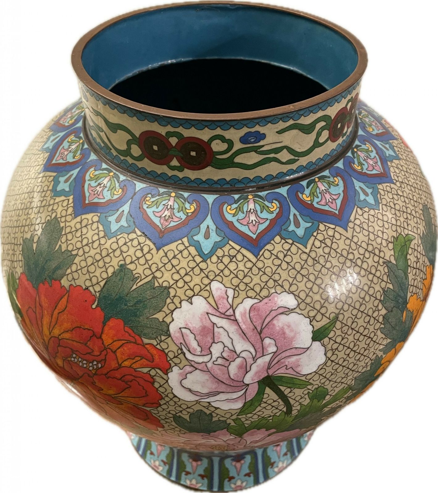 Large Cloisonné Vase And Cover Circa 1910 photo Home Decor