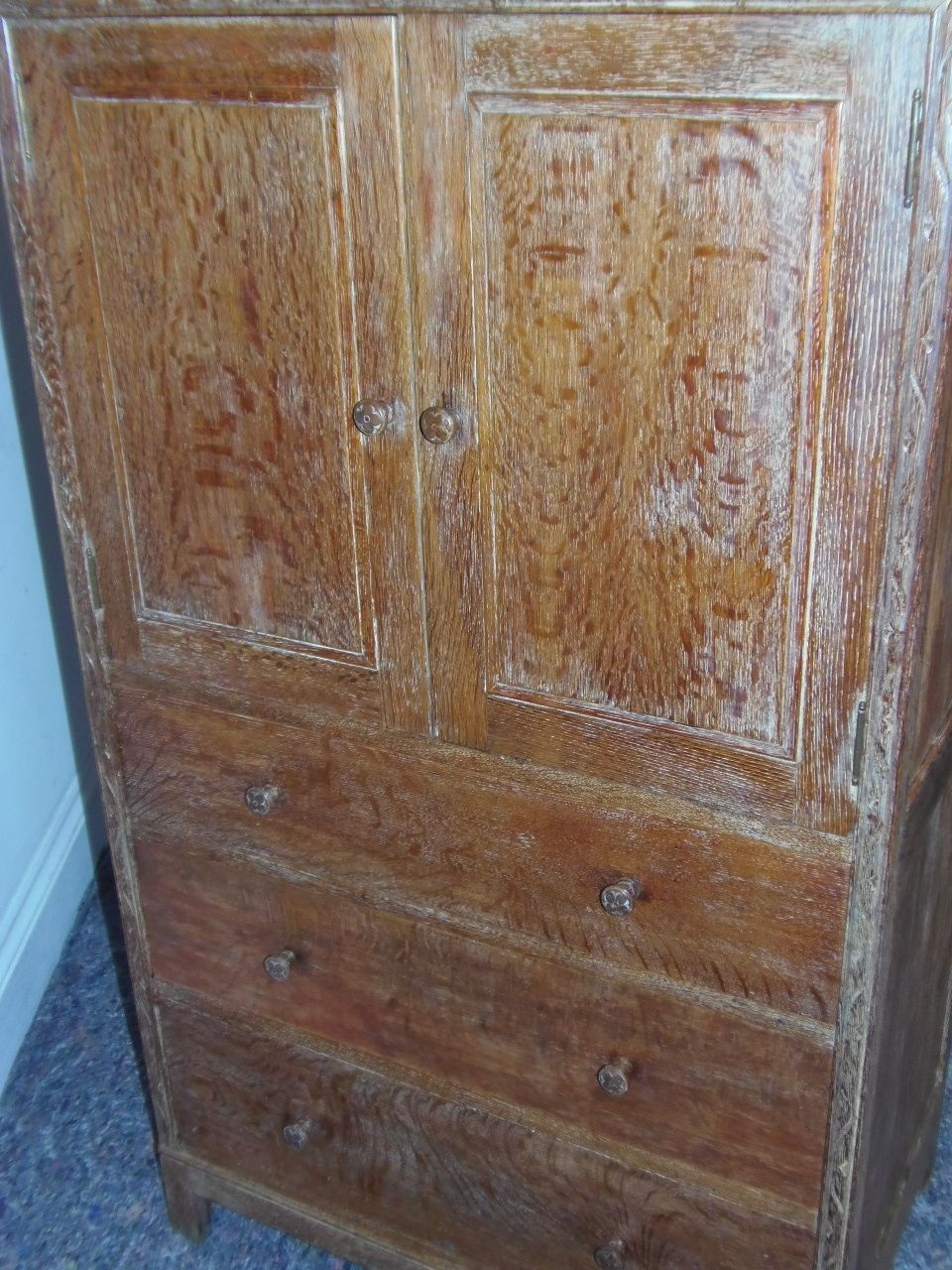 Heals Tallboy ., 1930s, Oak, Vintage photo furniture