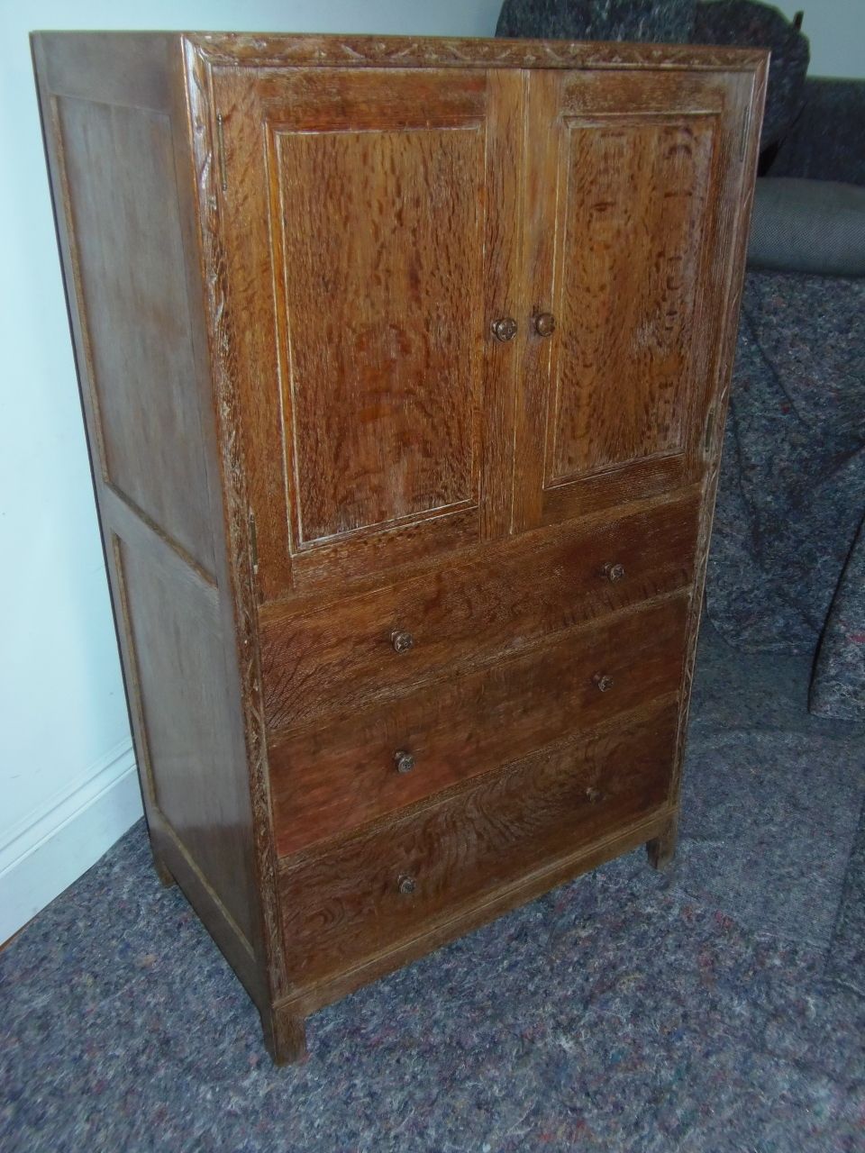 photo furniture Heals Tallboy ., 1930s, Oak, Vintage
