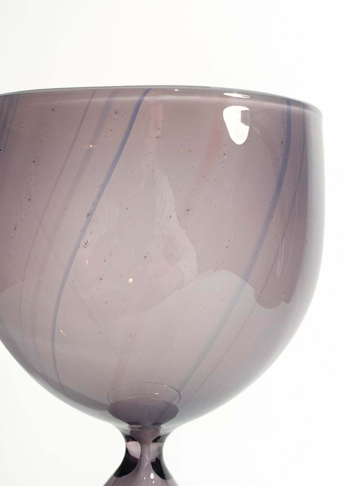 Purple Hourglass Shaped Blown Glass Goblet By Kosta Edenfalk From The 1990s photo for sale