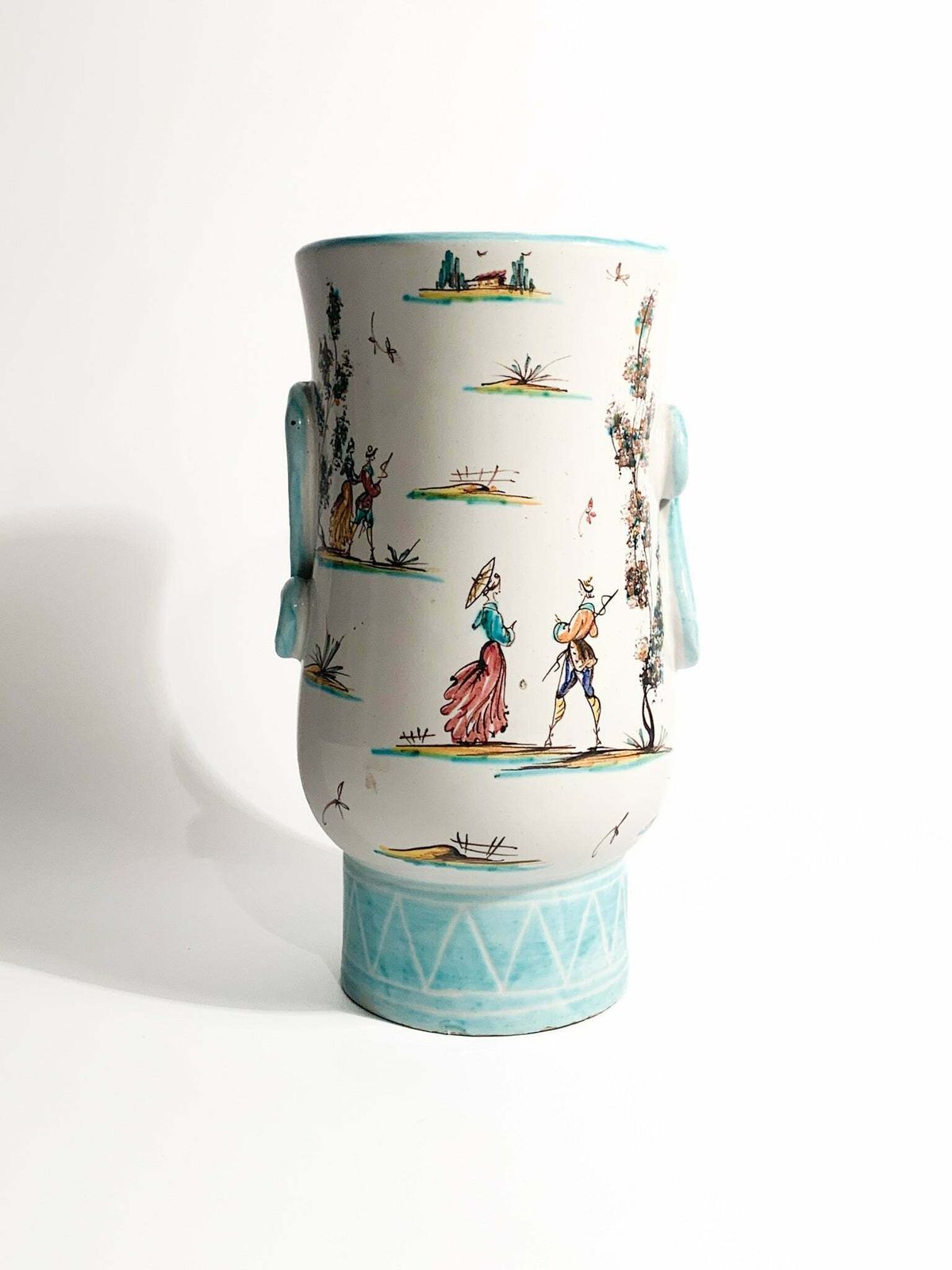 Italian Albisola Ceramic Vase Hand Painted 1930s photo vinterior