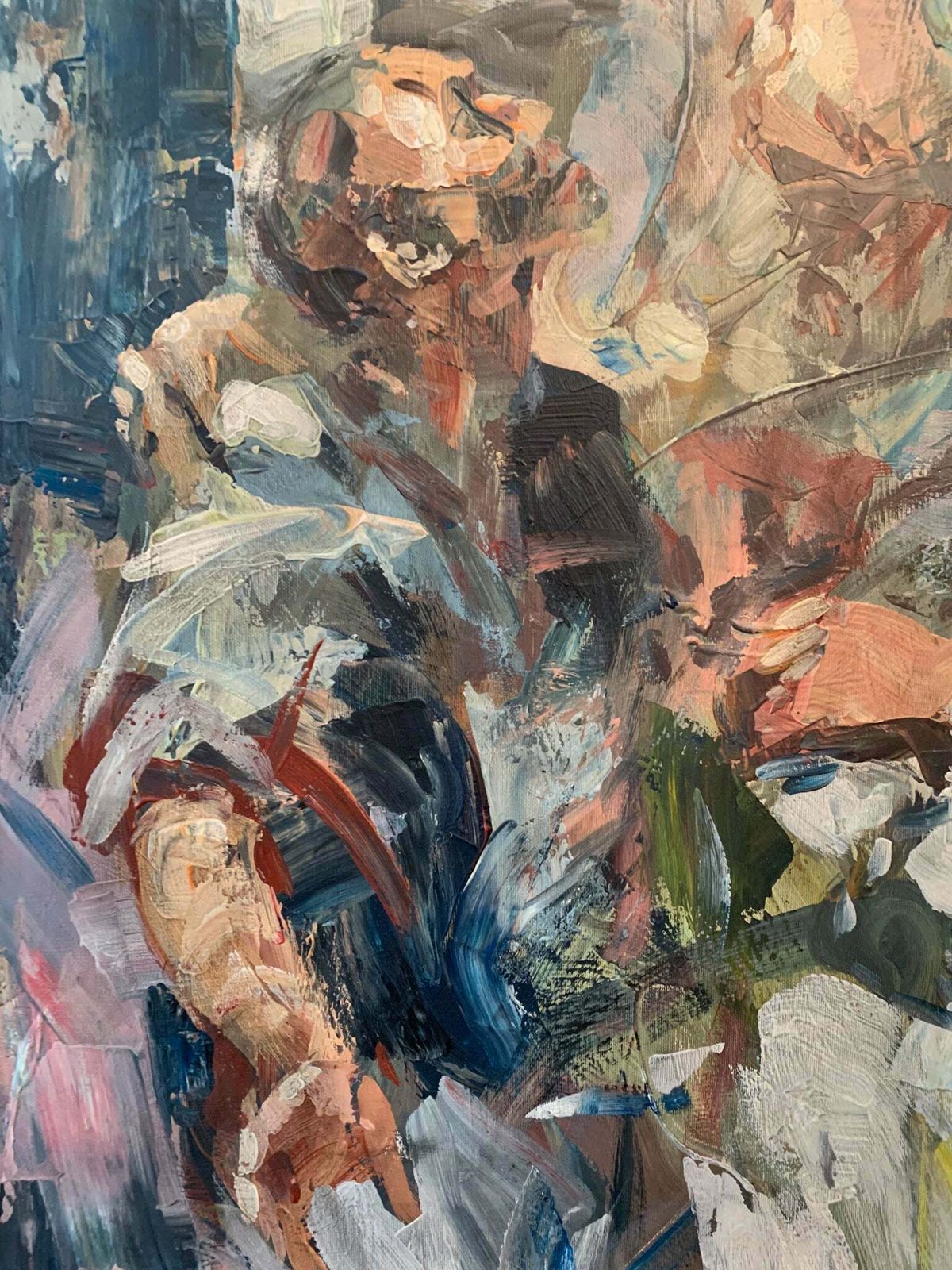 Oil Painting On Canvas 'Human Material' By Massimo Paterna, 1990s photo furniture