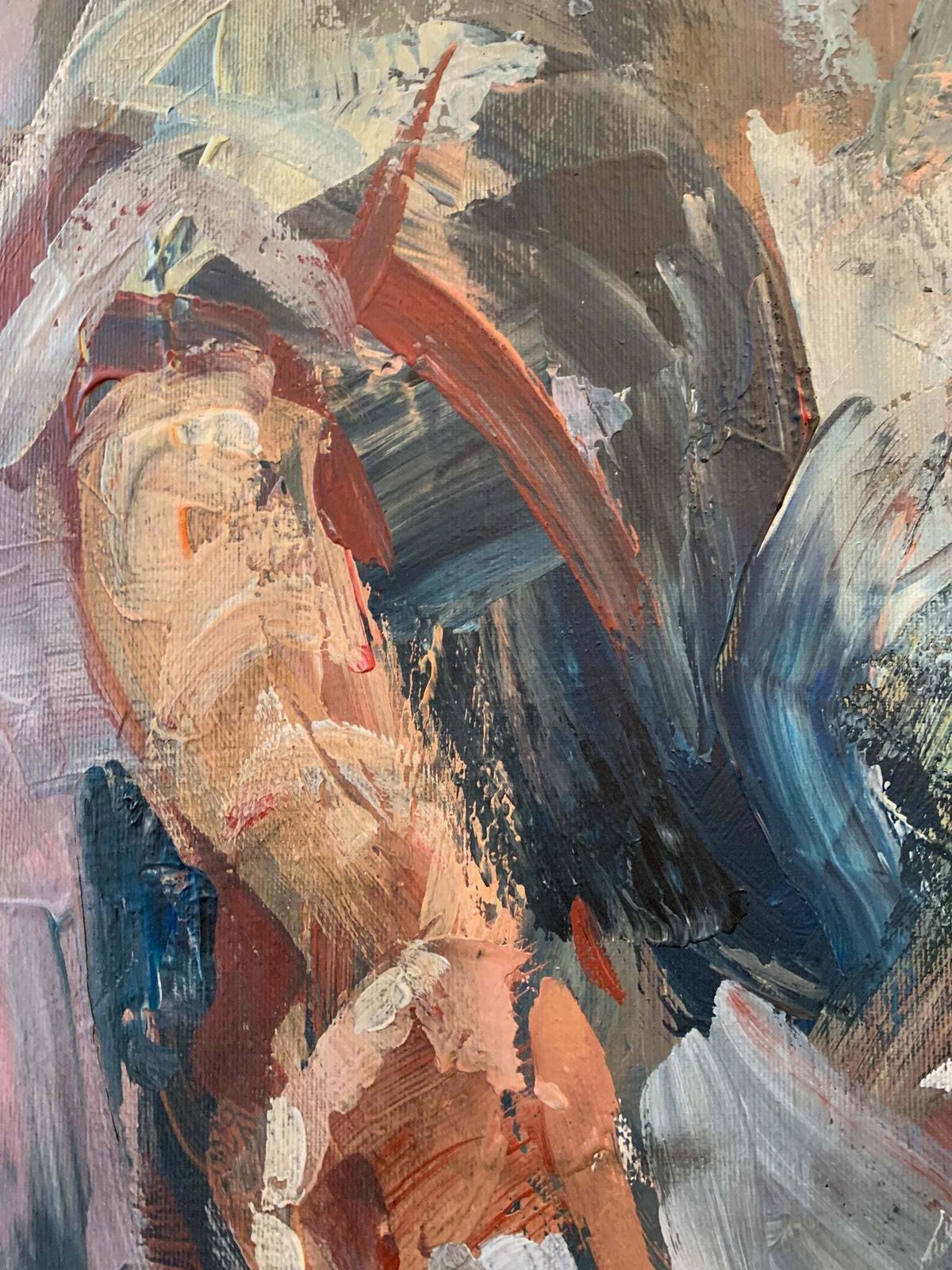 Oil Painting On Canvas 'Human Material' By Massimo Paterna, 1990s photo Art
