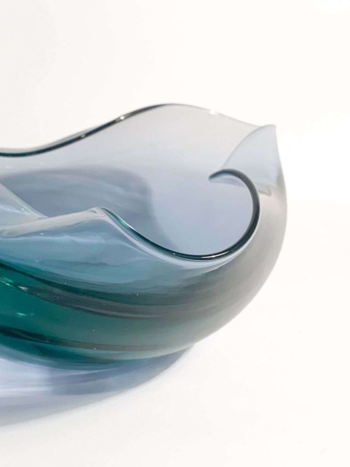 Hand Blown Blue Murano Glass Ashtray From The 1970s photo for sale