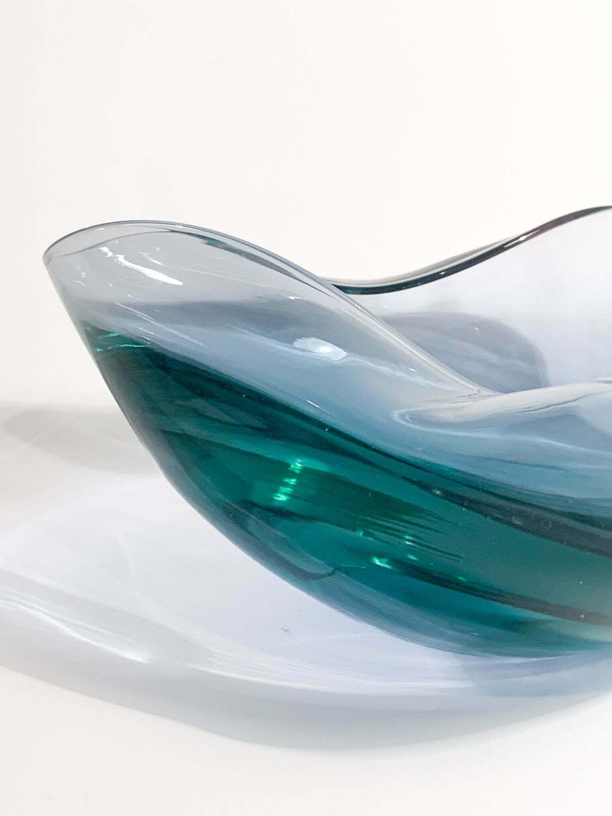 Hand Blown Blue Murano Glass Ashtray From The 1970s photo Home Decor