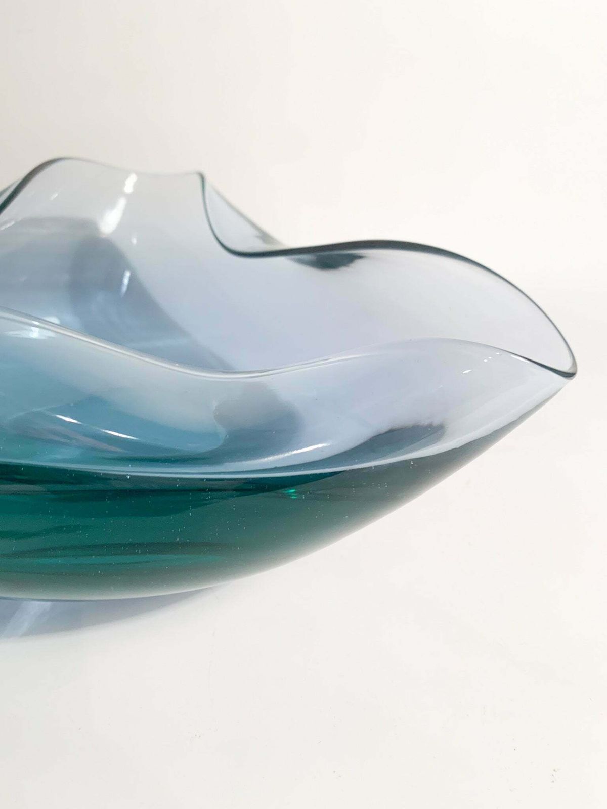 Hand Blown Blue Murano Glass Ashtray From The 1970s photo buy