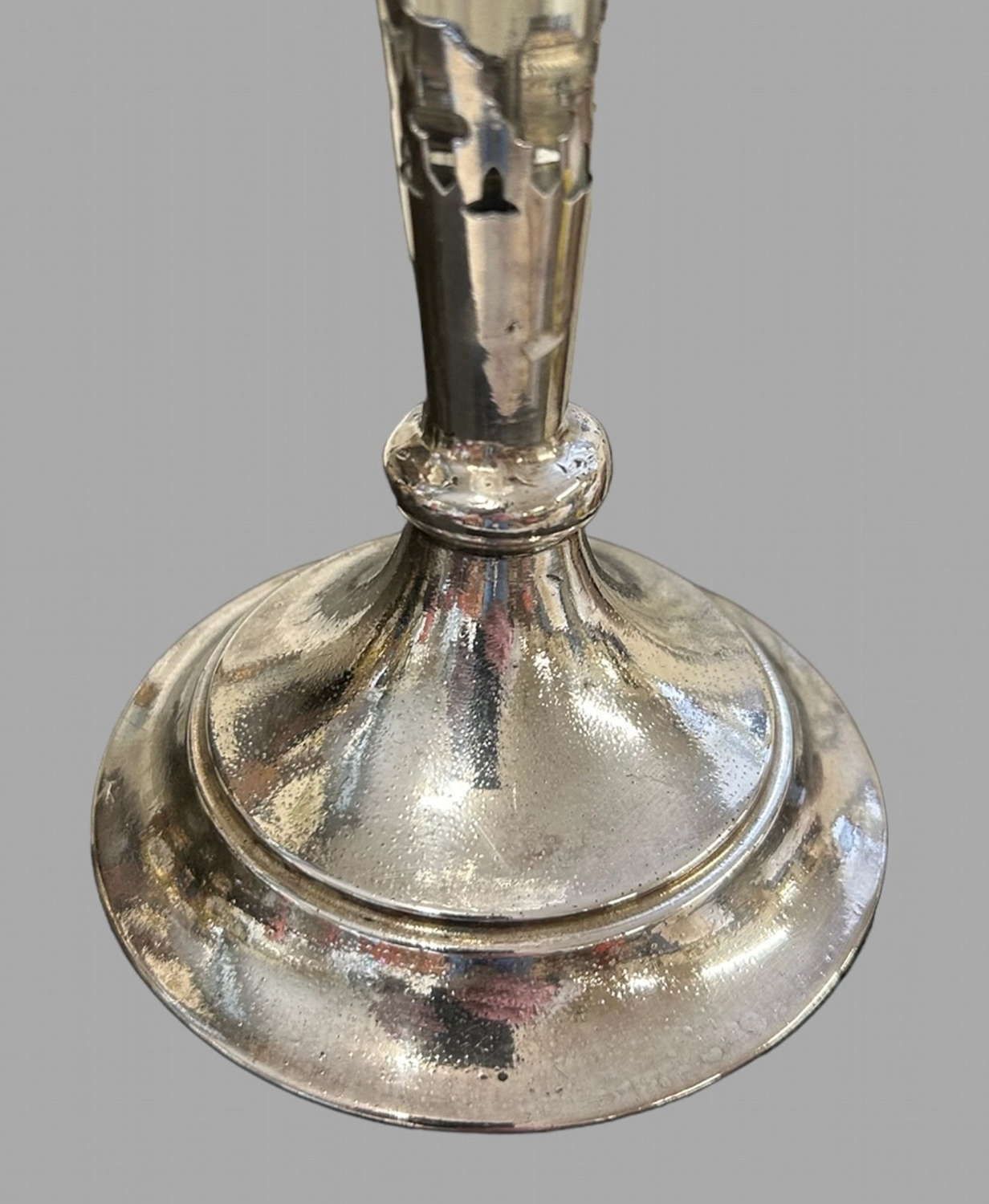 Pair Of Exceptional Antique Cut Crystal & Silver Plated Epergne Vases, C.1900 photo 365.0