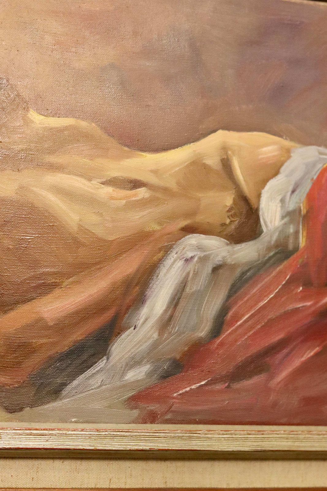 Swedish Modernist Oil Painting By Bernt Johnson Circa 1954 photo vinterior