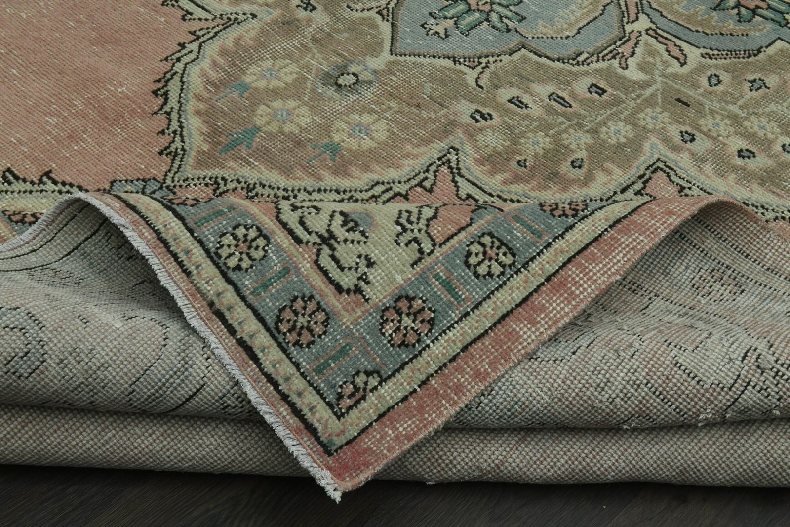 Faded Pink Green Blue Rug, Handmade Turkish Rug, Oversized Rug, Area Rug, Minimalist Rug, Extra Large Rug, Dining Room Rug photo buy