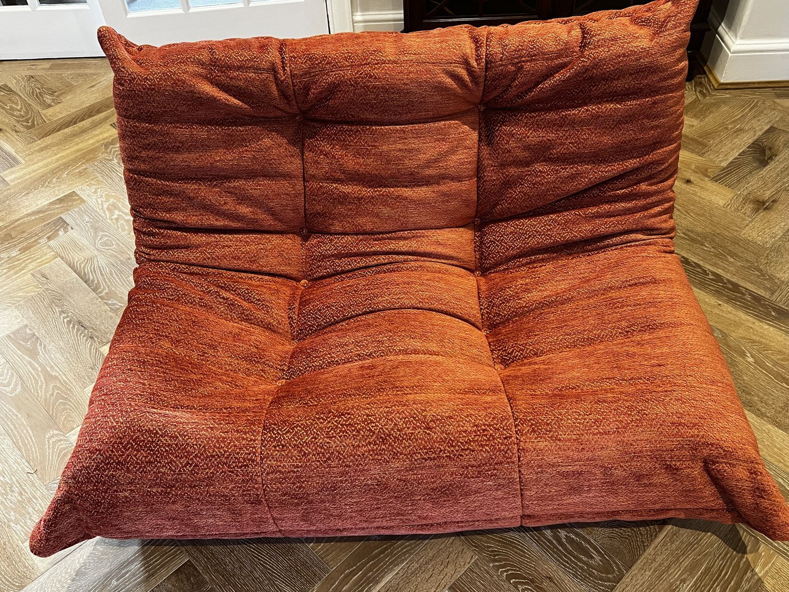 Ligne Roset By Michel Ducaroy Togo 2 Seat Sofa In "Cinnamon".  Similar To Alcantara Goya Red.  Rrp £3,254 New; Selling Used But Newly Recovered For £1,699 photo furniture