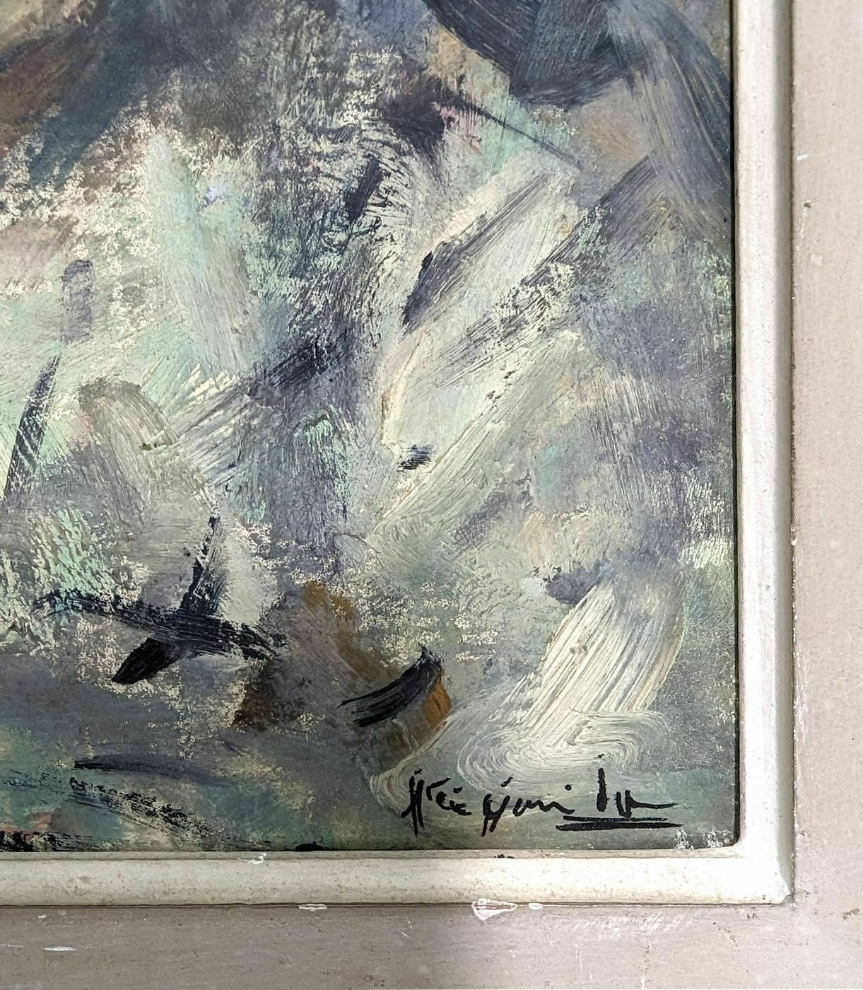 Oil On Panel With Portrait Of Baby Louis édouard Garrido photo for sale