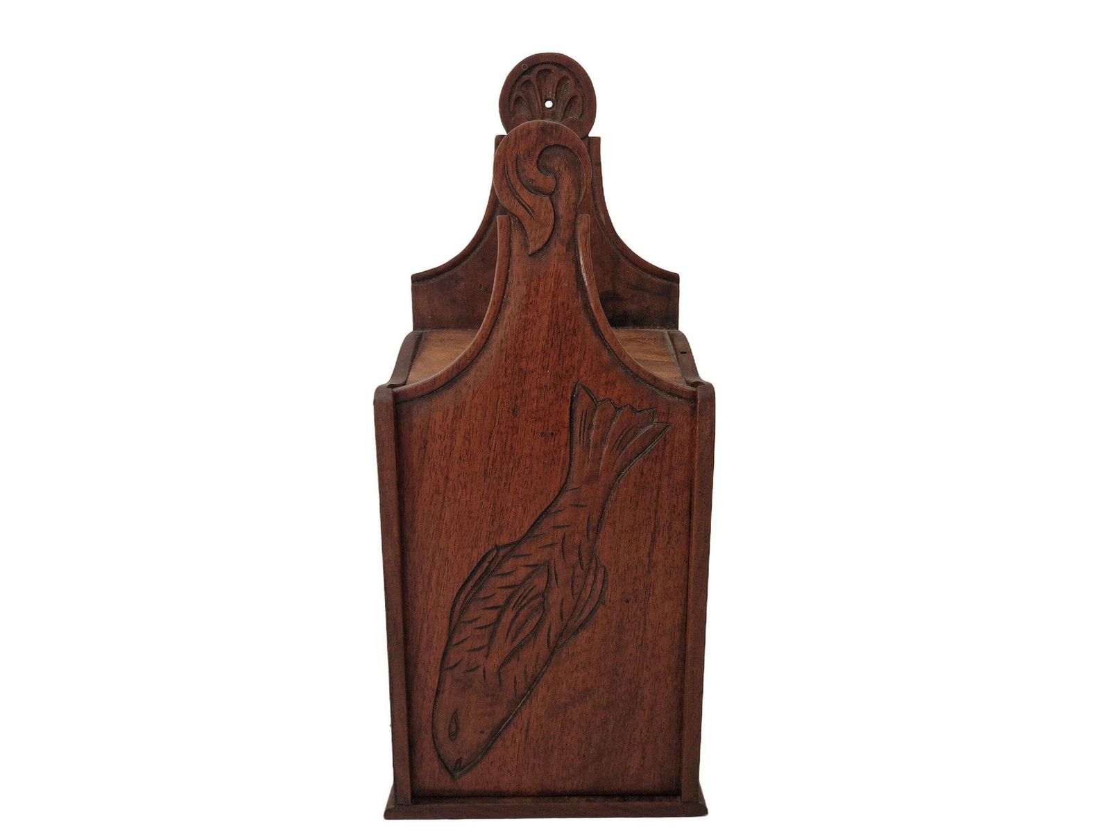 Vintage Carved Wood Flour Box, French Provencal Kitchen Furniture photo for sale