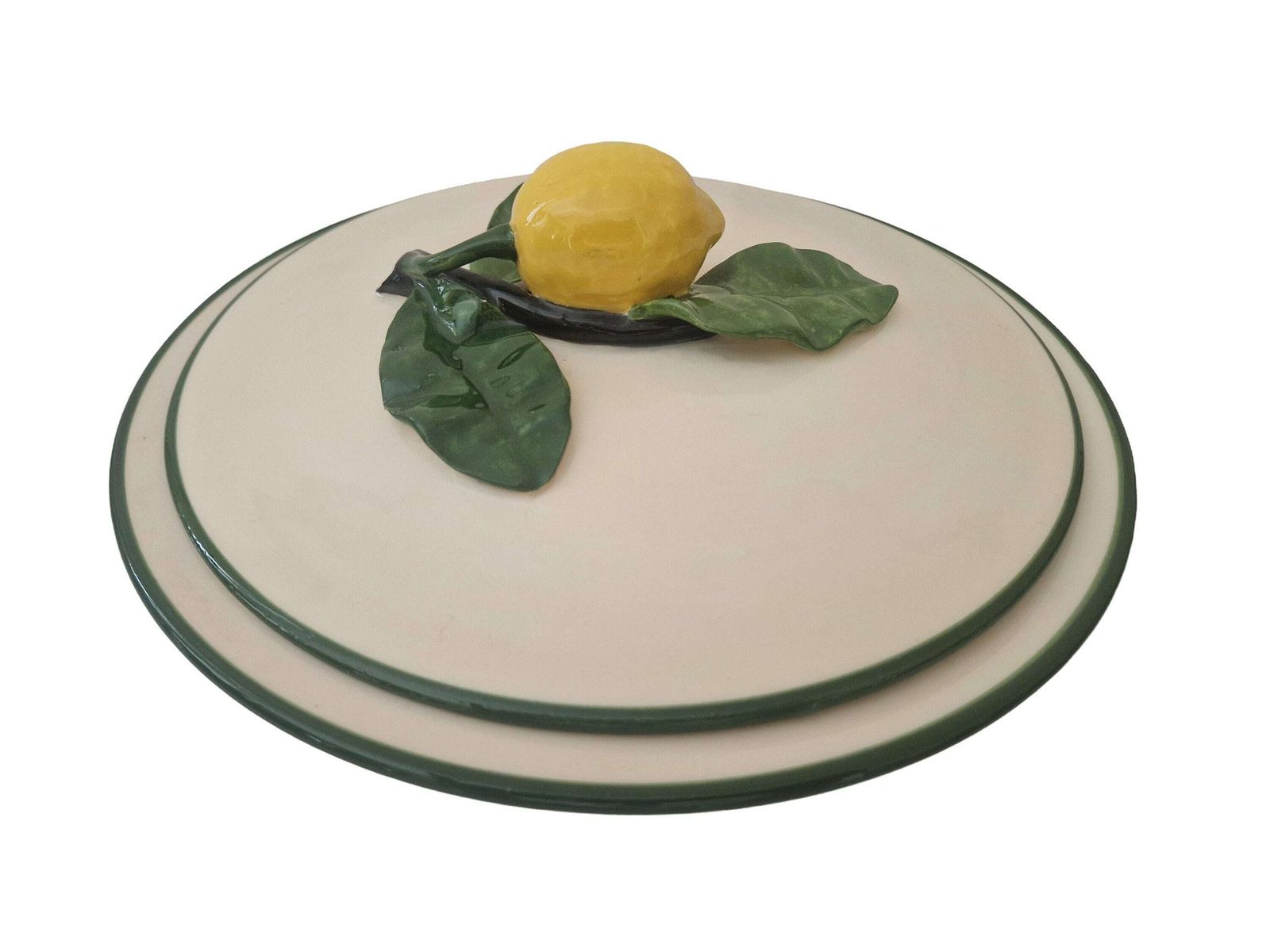 Mid Century Menton Lemon Soup Tureen By Perret Gentil, French Majolica Casserole Dish, Trompe L'oeil Kitchen Decor photo vinterior