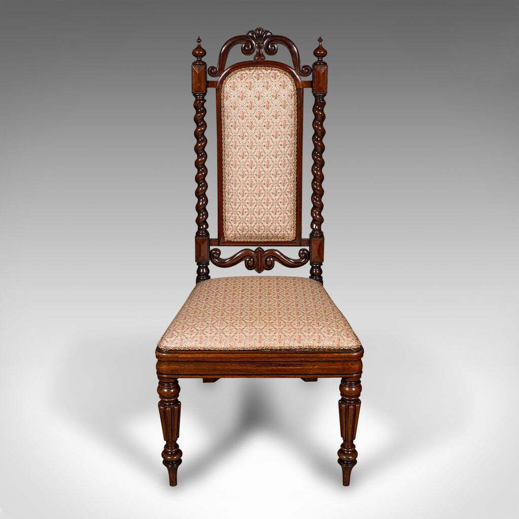 Antique Morning Room Chair, English, Silk Cotton, Side Seat, William IV, C.1835 photo furniture