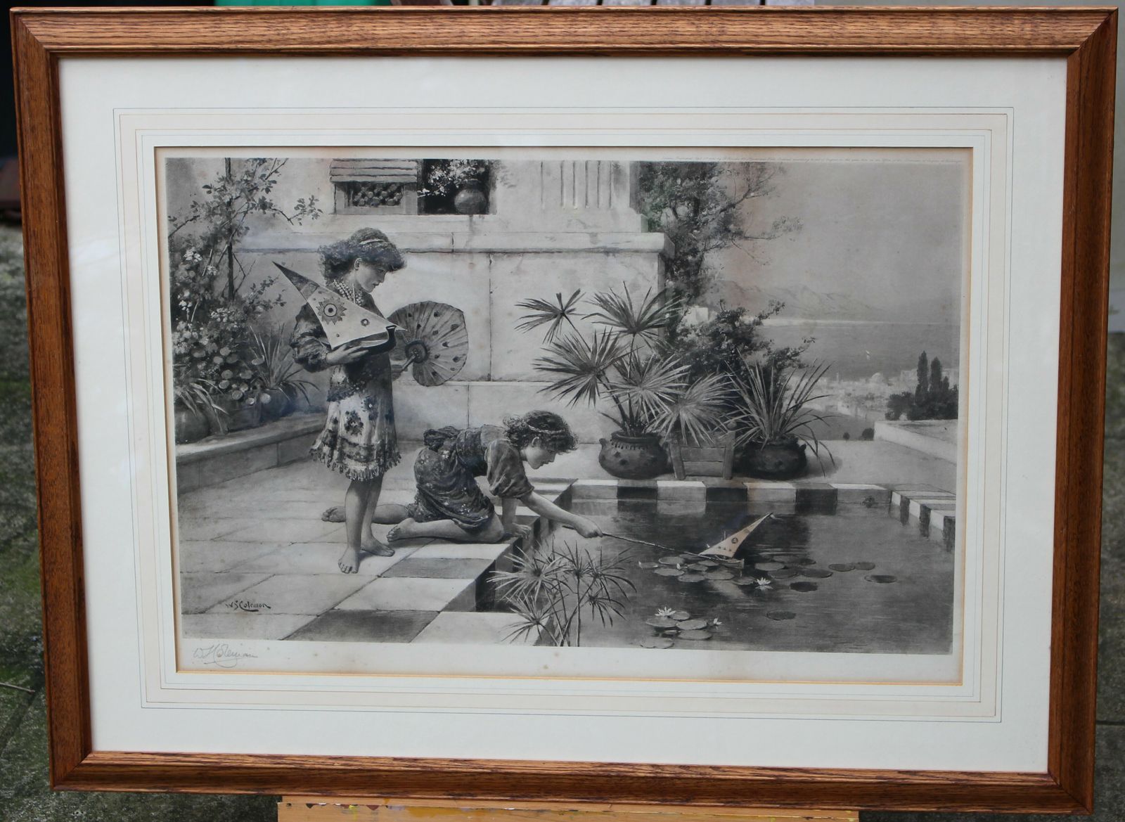 'Children At Play" By William Stephen Coleman Framed Print Signed By The Artist photo for sale