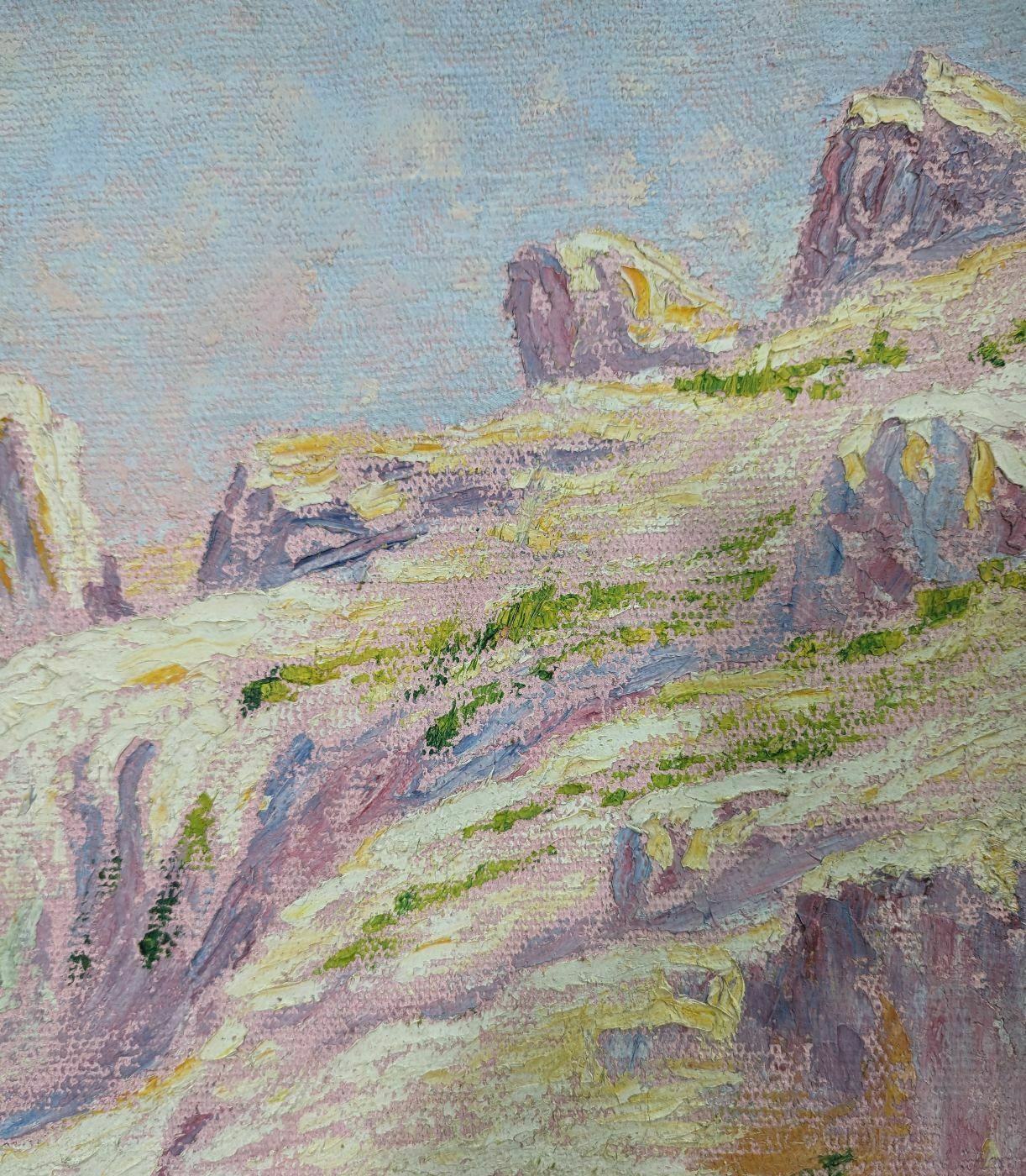 Oil On Marine Pointillist Canvas By Henri Grallan photo for sale