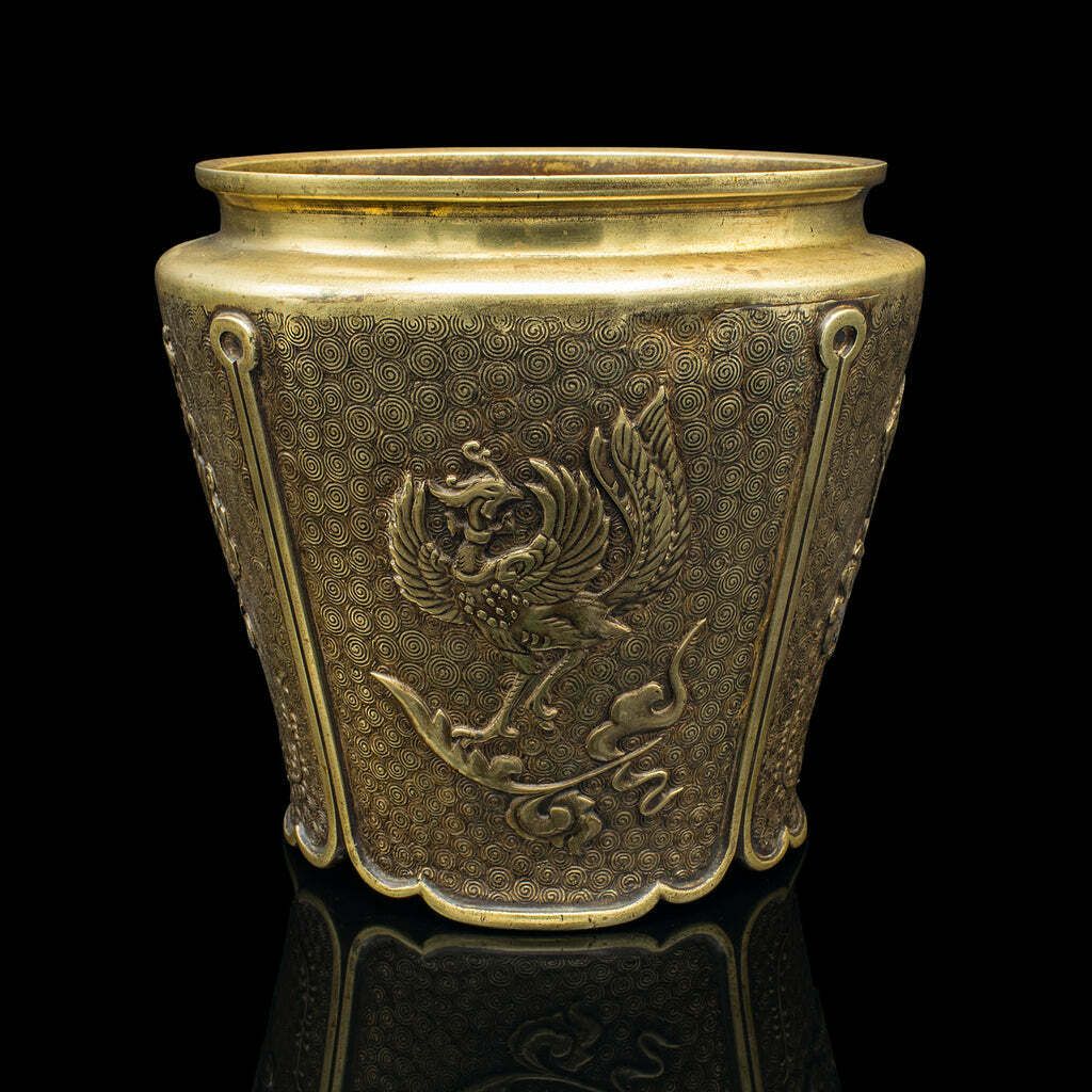 Antique Decorative Planter, Chinese, Bronze, Jardiniere, Qing Dynasty, Victorian photo Home Decor