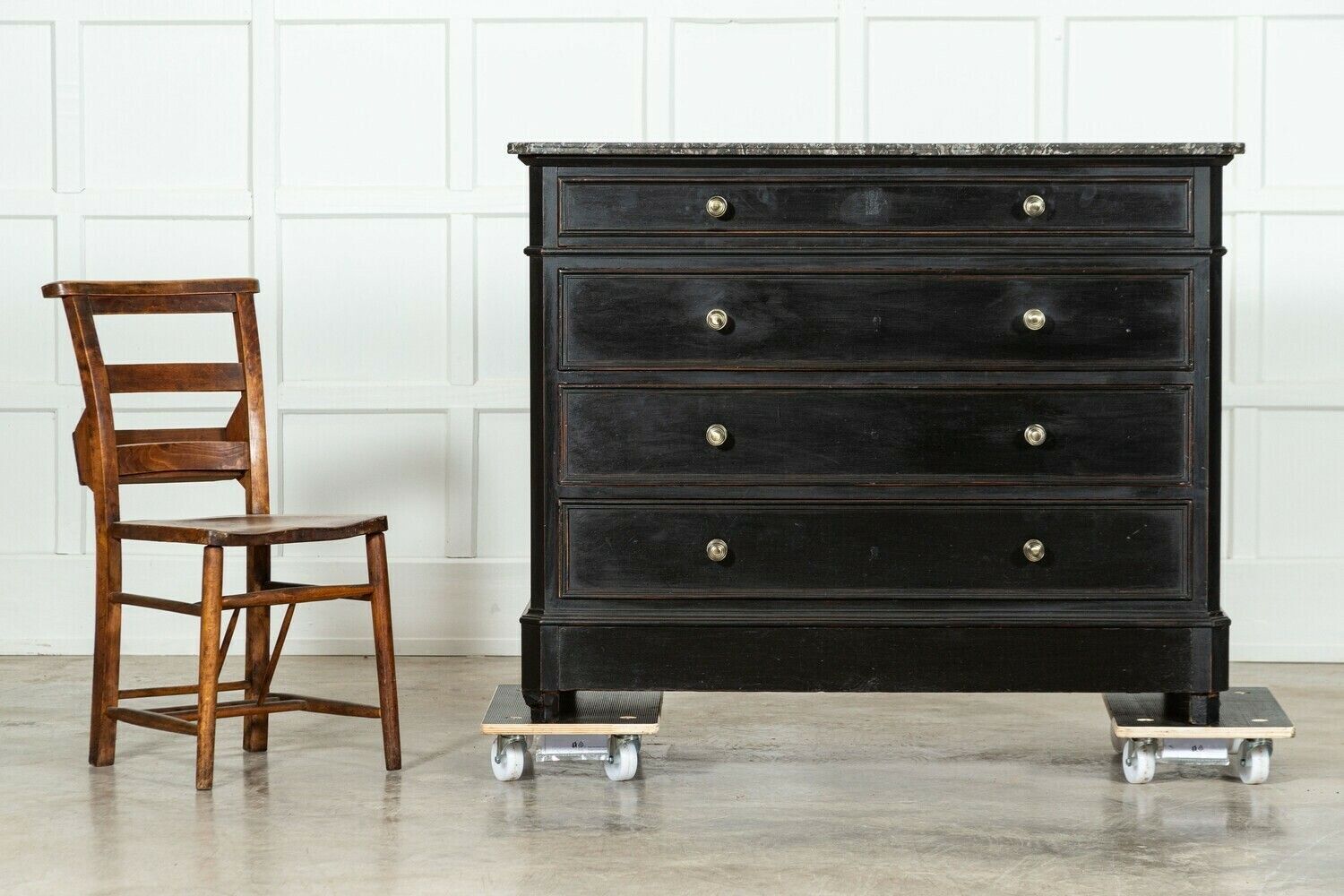  19thc French Ebonised Walnut Commode photo Furniture